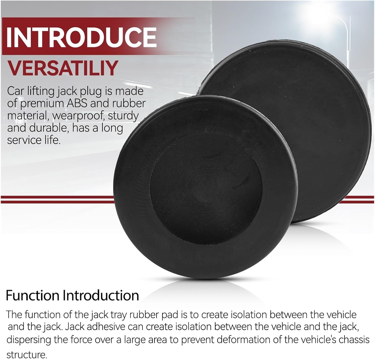 Rubber Bottle Jack Pad Support Point Adapter Jacking Car Removal Repair Tool, for 10 Ton Bottle Jacks, Auto Accessories 60 X 30Mm Car Jack Stand Pad image number 4