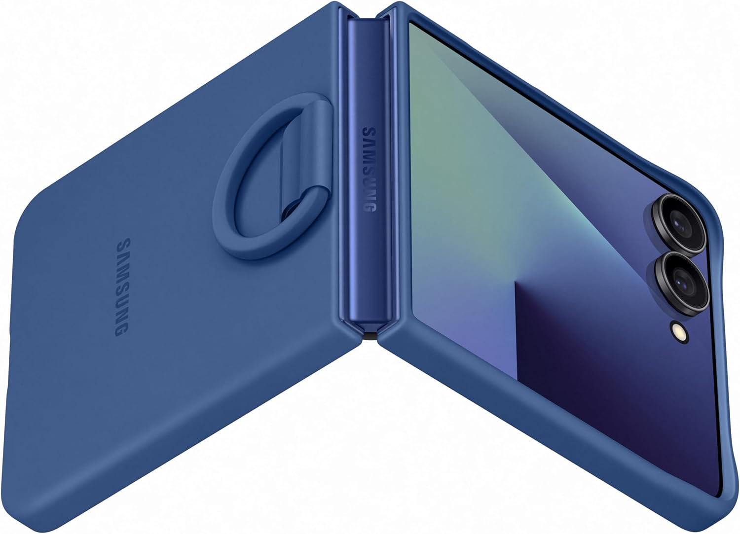 Samsung Galaxy Flip 7 Silicone Ring Case, Blue image number 2