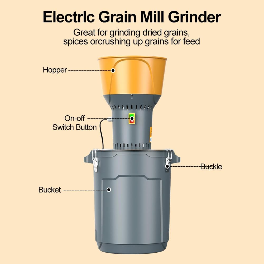 CHAOFLIGHT Grain Mill Grinder, 50L Commercial Electric Spice Grinder Corn Mill with 5 Sieves Dust-Free Pulverizer Dry Grinding Machine for Household/Resturant/Hotel (50L) image number 2