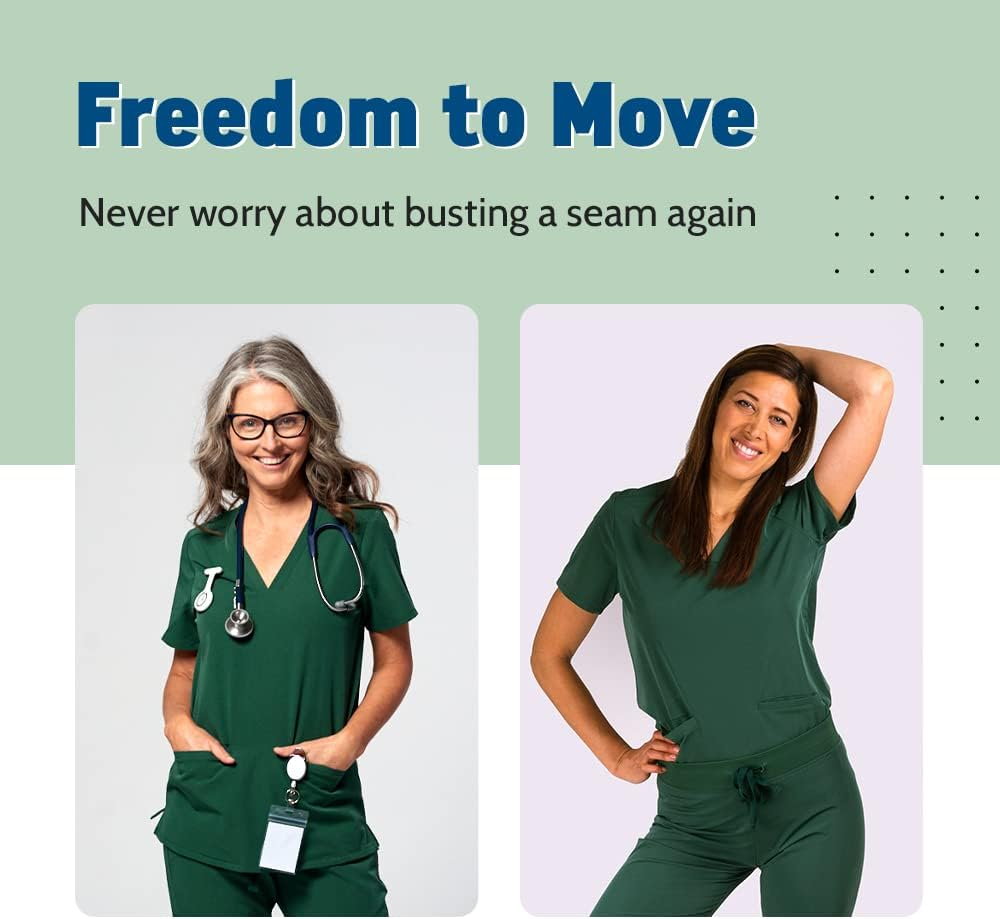 Dr. Woof Apparel Scrub Top for Women - 3 Pocket V-Neck Surgical Scrubs Tops - Short Sleeve Stretch Medical & Nursing Uniform Top for Ladies image number 7