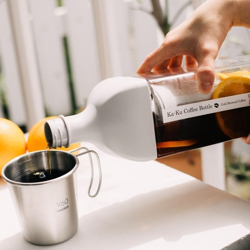 HARIO KAC-110-PGR Kirk Coffee Bottle, Practical Capacity, 33.8 Fl Oz (1,000 Ml), Pale Gray, Made in Japan image number 3