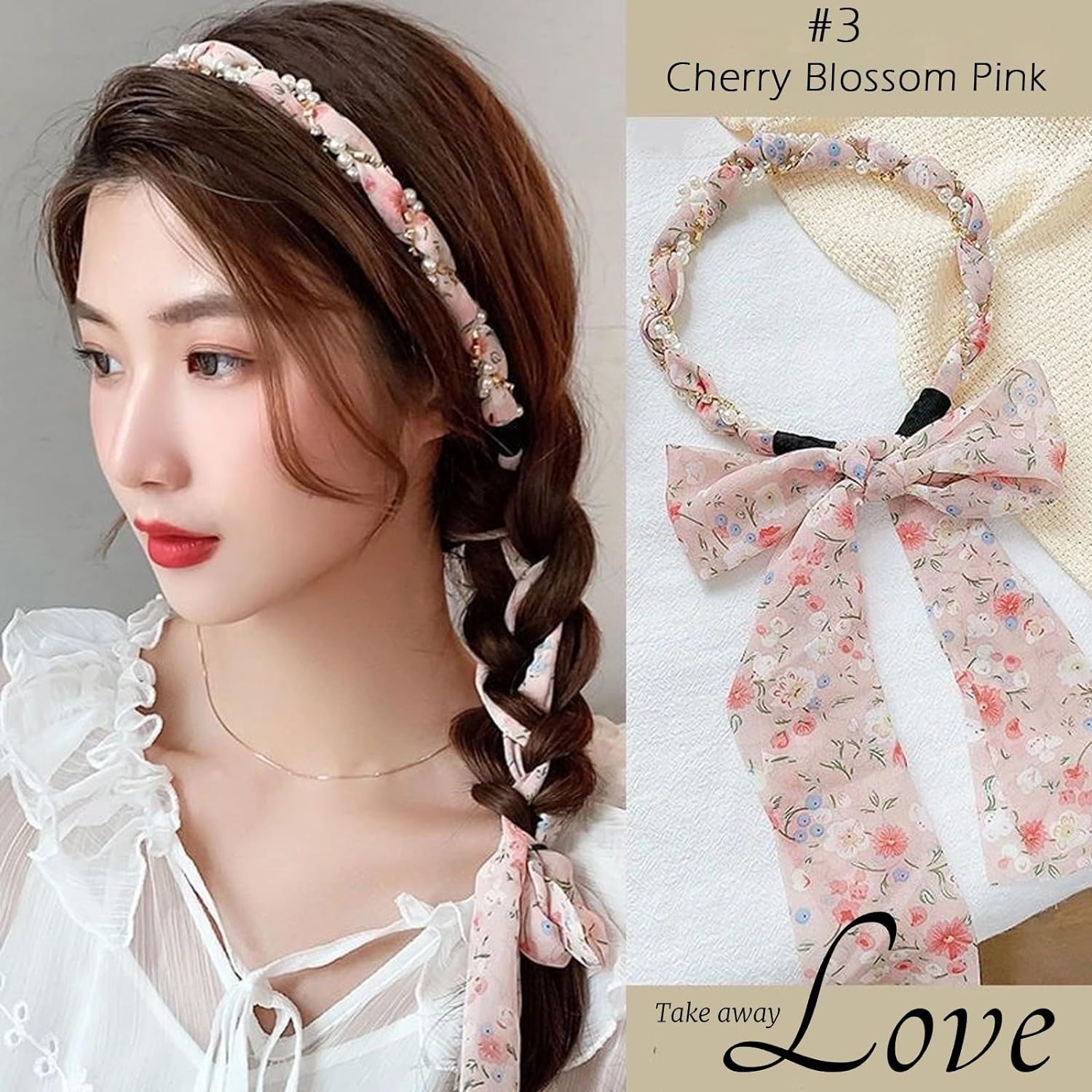 5Pcs Hair Bands for Women'S Hair, Korean Version of Small Floral Chiffon Pearl Butterfly Headband, Fashionable Hair Binding and Integrated Compression Headbands Hair Accessories for Long Hair