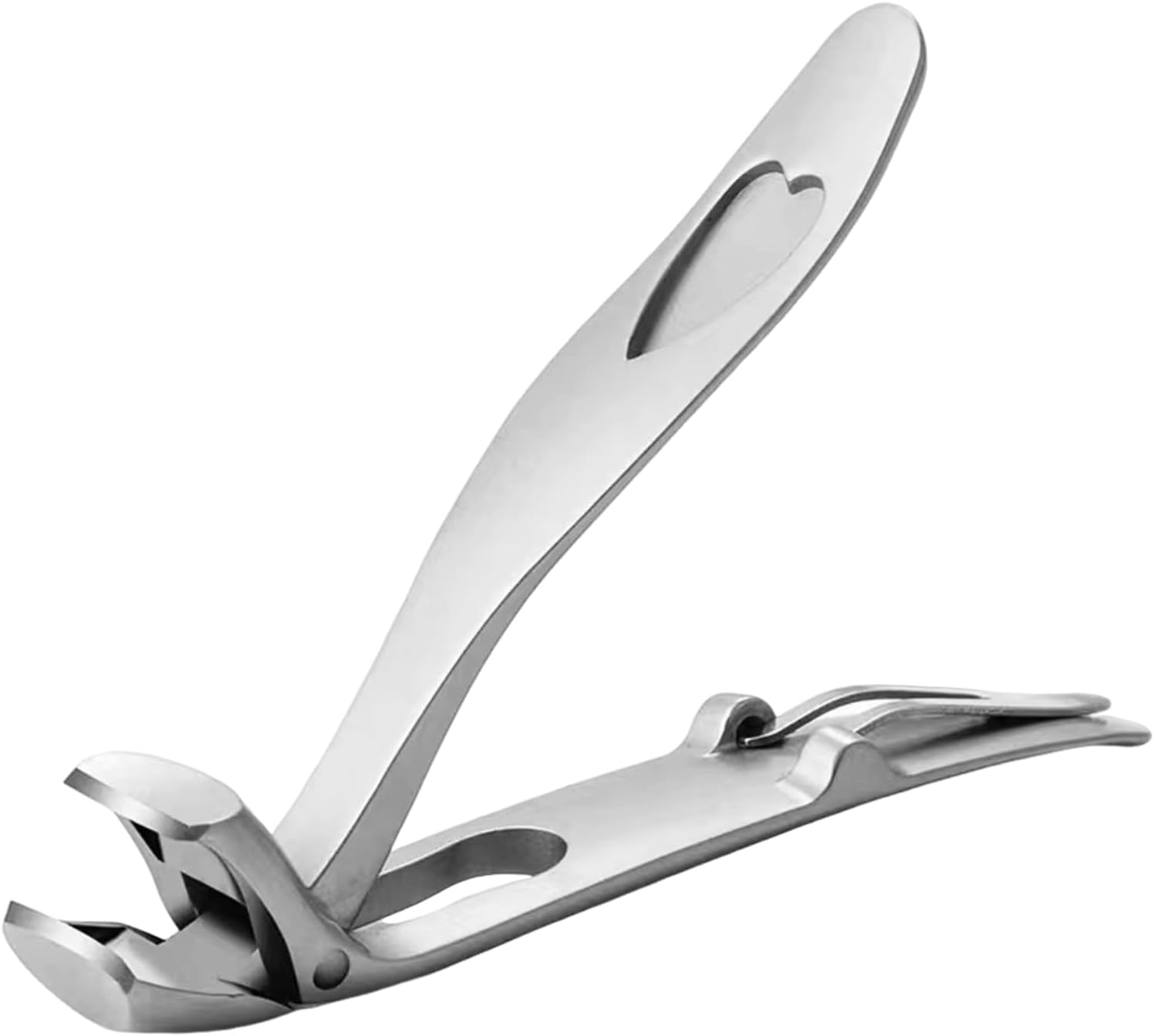 CTOUUGRS Angled Head Nail Clippers for Seniors with Ergonomic Design for Thick Toenails Premium Steel Nail Cutter Trimmer with Catcher for Men and Women Sand Silver Finish image number 5