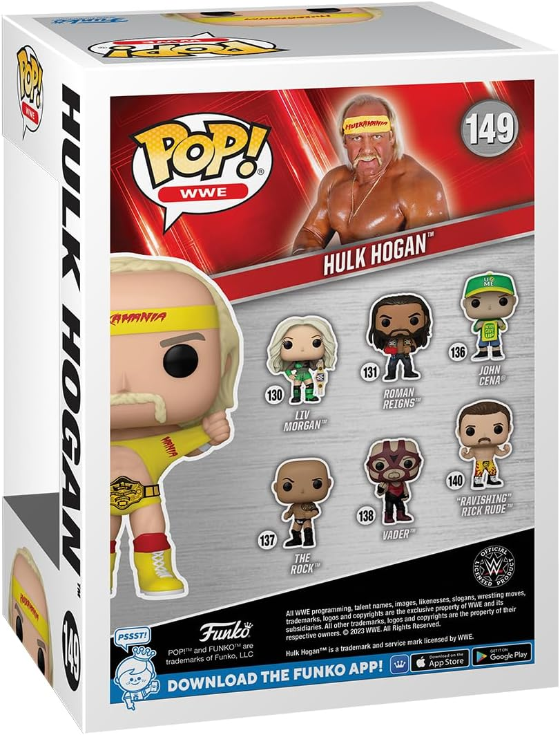 Funko WWE Hulkamania with Belt Pop! Vinyl Figure image number 5