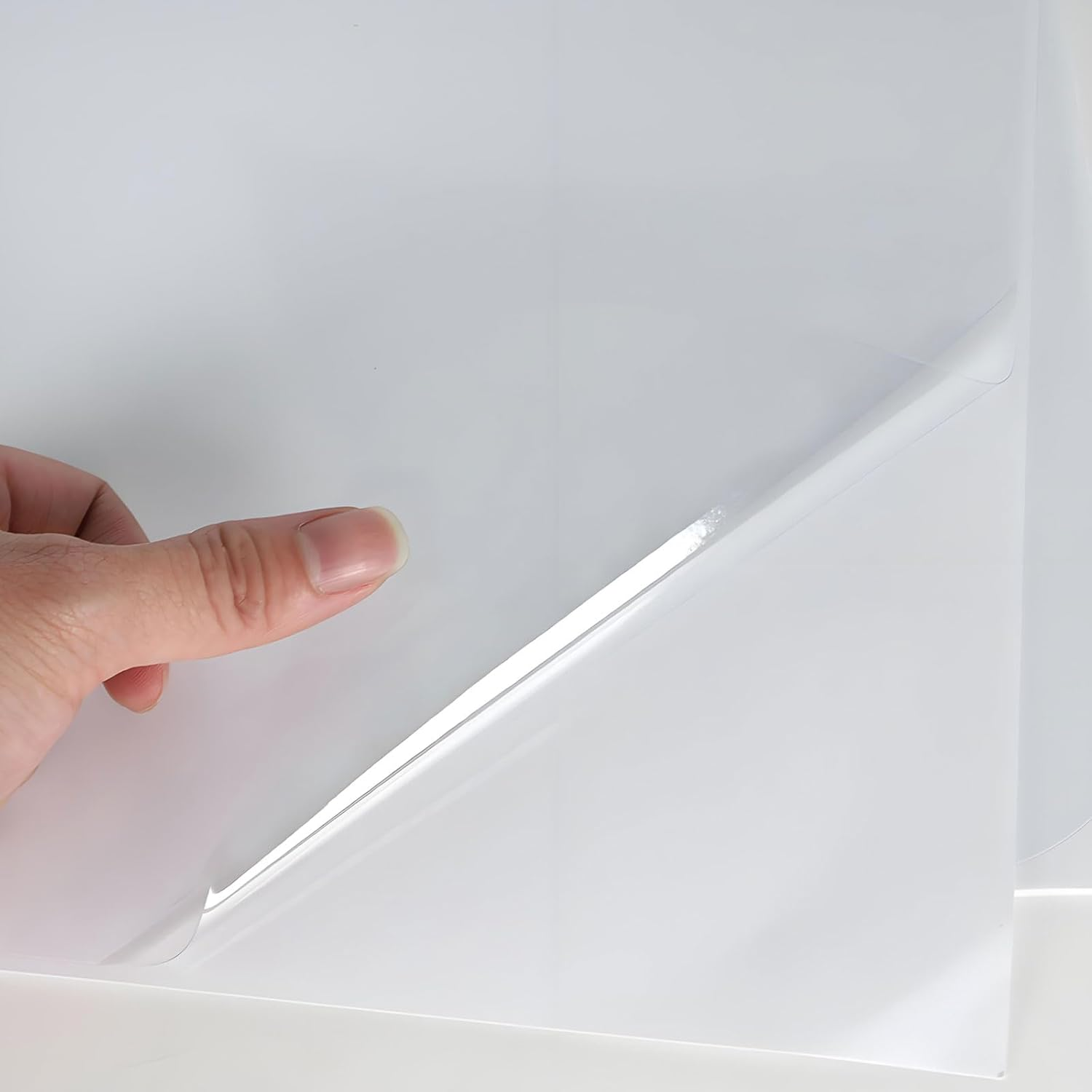 RUIFEN Cat Scratch Proof Sofa Protector - 12"X118" Transparent PVC Removable Adhesive Film for Couches & Furniture, anti Scratch Matte Textured Protective Wrap (1 Roll) image number 2