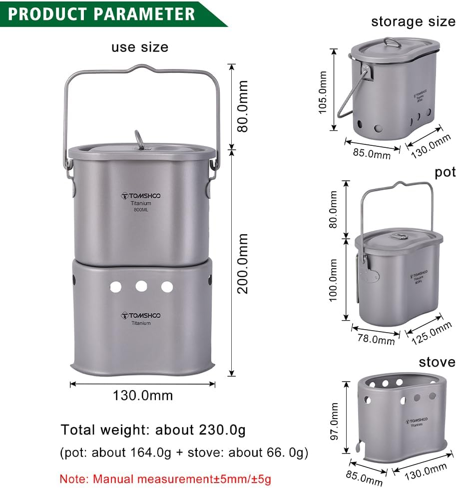 Titanium Pot and Stove Portable Cookware Set Outdoor Camping Cooking Equipment Lightweight Camping Stove Ti锅分体式套装 Convenient and Durable Ideal for Hiking and Camping image number 2