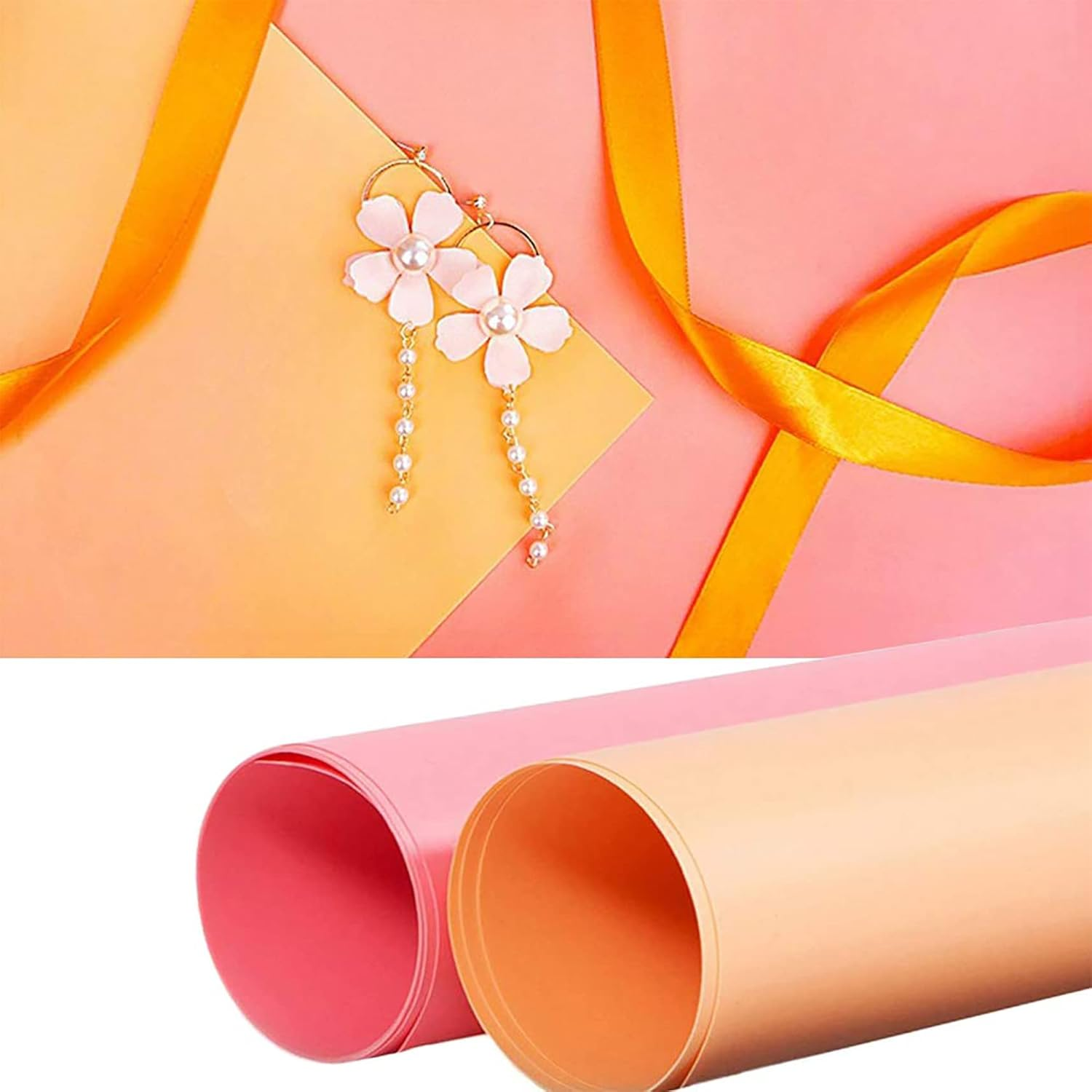 Selens Photography Backdrop Food PVC Background 50X100Cm Vinyl White/Black/Grey/Pink/Orange/Blue Kit Waterproof for Photo Studio Flat Lay Product Props Cosmetic Jewelry Shooting 6 Color