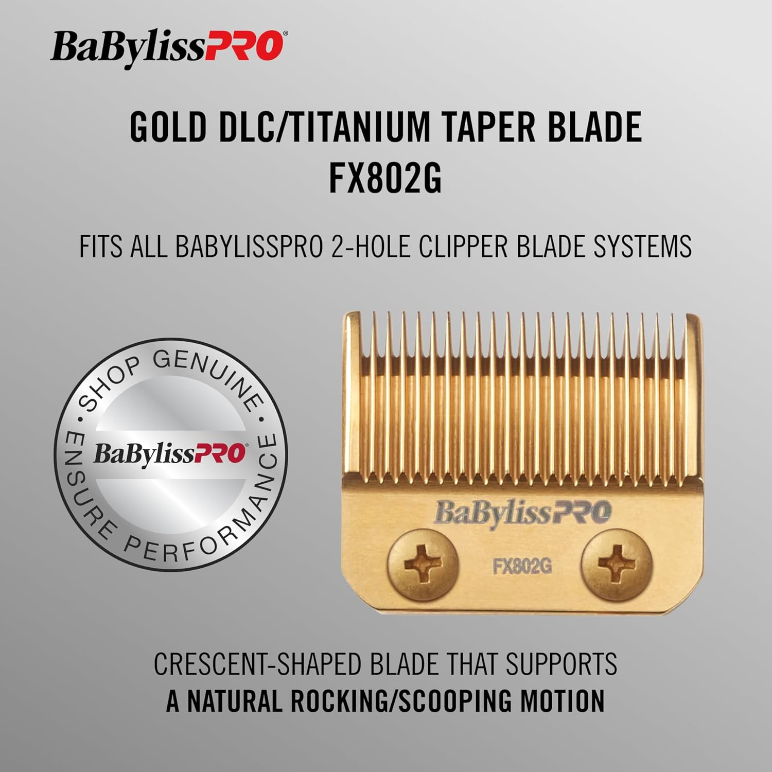 Babylisspro Barberology FX802G Replacement Dlc/Titanium Taper Blade image number 4