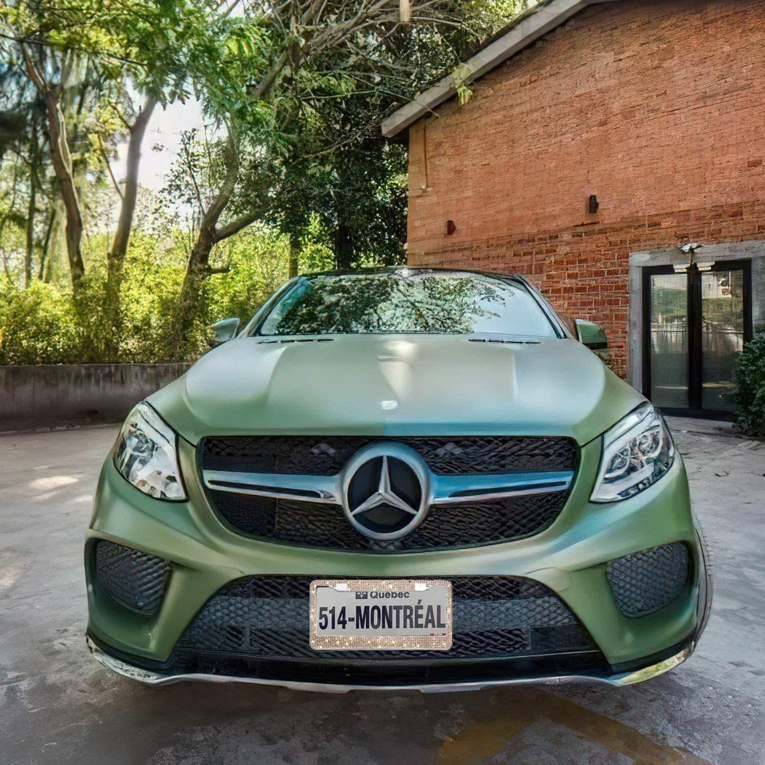 Bling License Plate Frame for Women, 1PCS Sparkly License Plate Frames| over 1200 Pcs 14 Facets Bedazzled Clear Glass Diamond Rhinestone Crystals W/Free Glitter Diamond Box (Champagne)