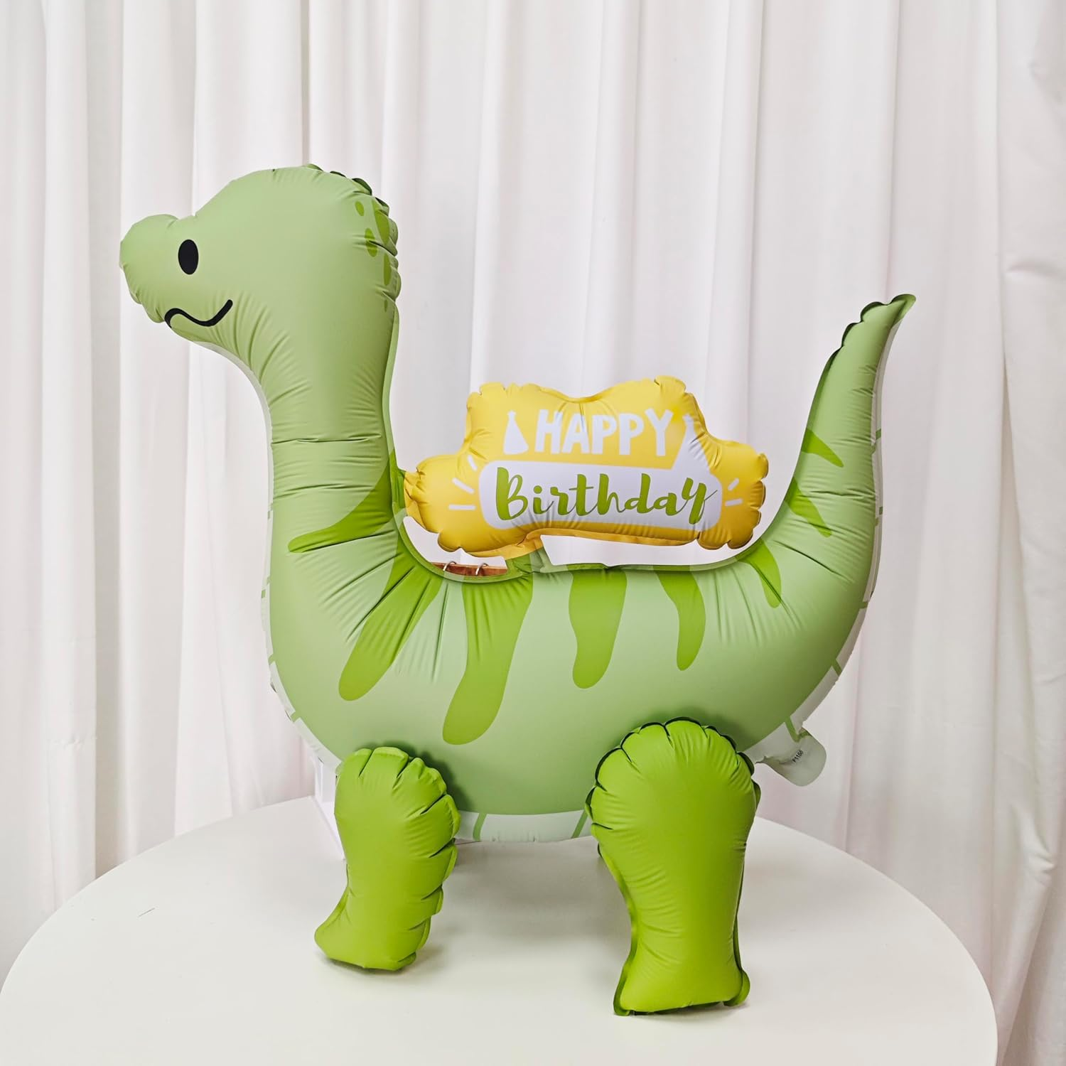4D Matte Dinosaur Animal Balloons Cute Happy Birthday Inflatable Green Dinosaur Foil Balloons for Dinosaur Themed Birthday Party Baby Shower Decoration Kids Jungle Theme Birthday Party Supplies Decor image number 5