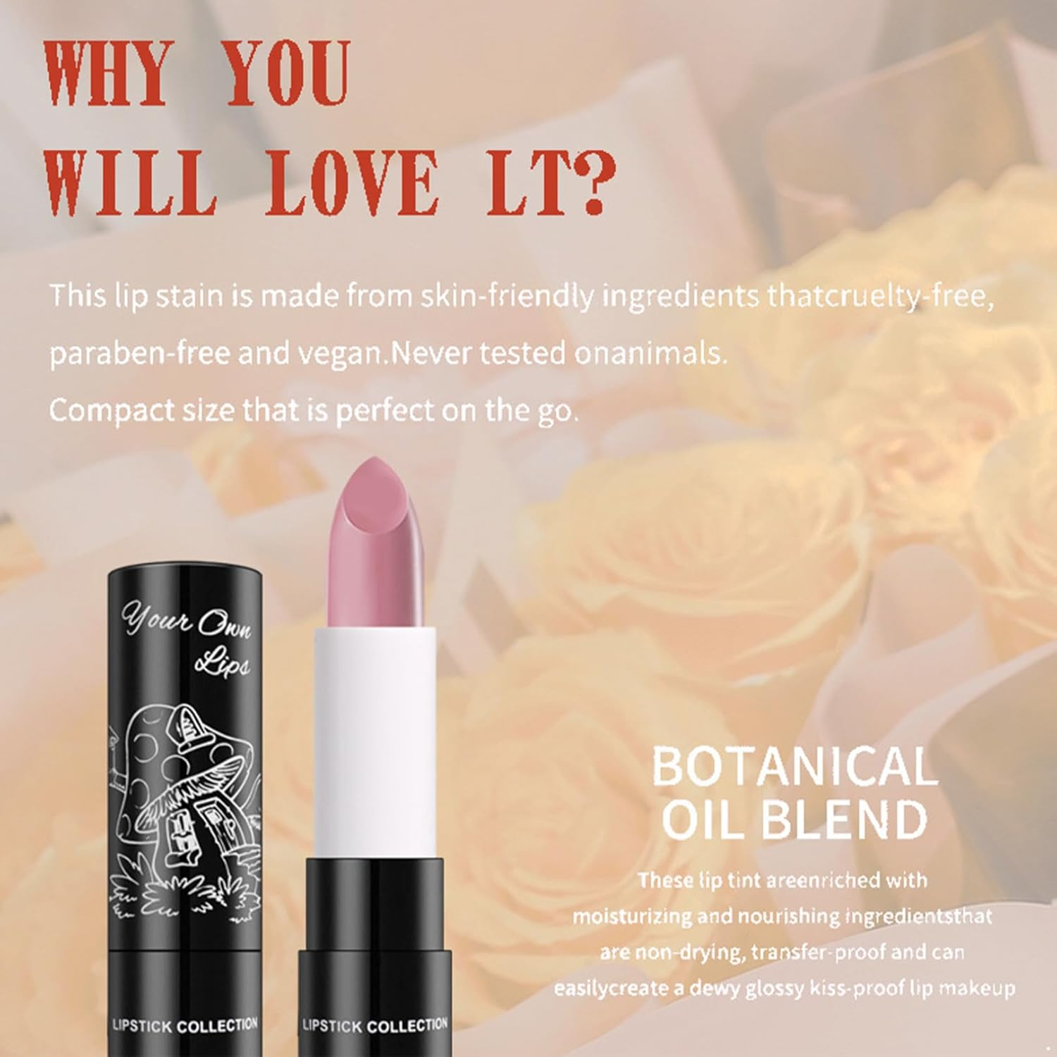 FEESHOW 1PC Velvet Matte Lipstick Highly Pigmented Color Rich Long Lasting Waterproof Non Transfer Lip Makeup Stick for Women Girls Nude Pink One Size image number 7