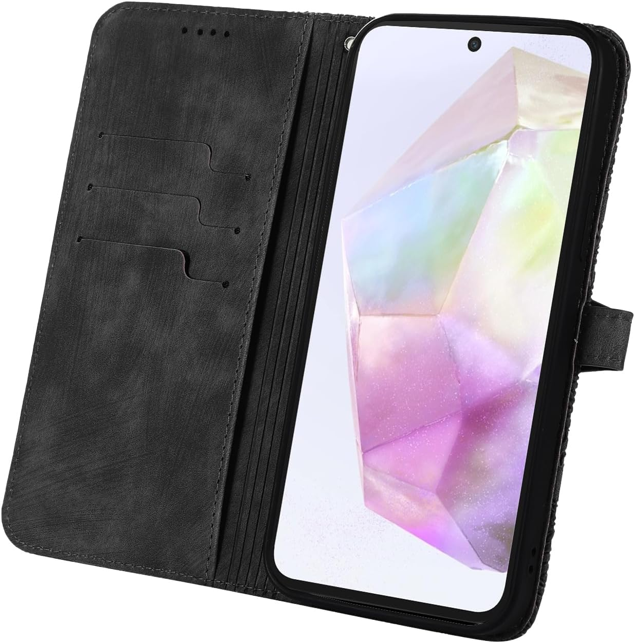 Succtopy Mobile Phone Case for Samsung Galaxy A36 5G PU Leather Case with Card Slots and Stand Function for Samsung Galaxy A36 5G Flip Wallet Cover Protective Case for Samsung Galaxy A36 5G Black image number 4