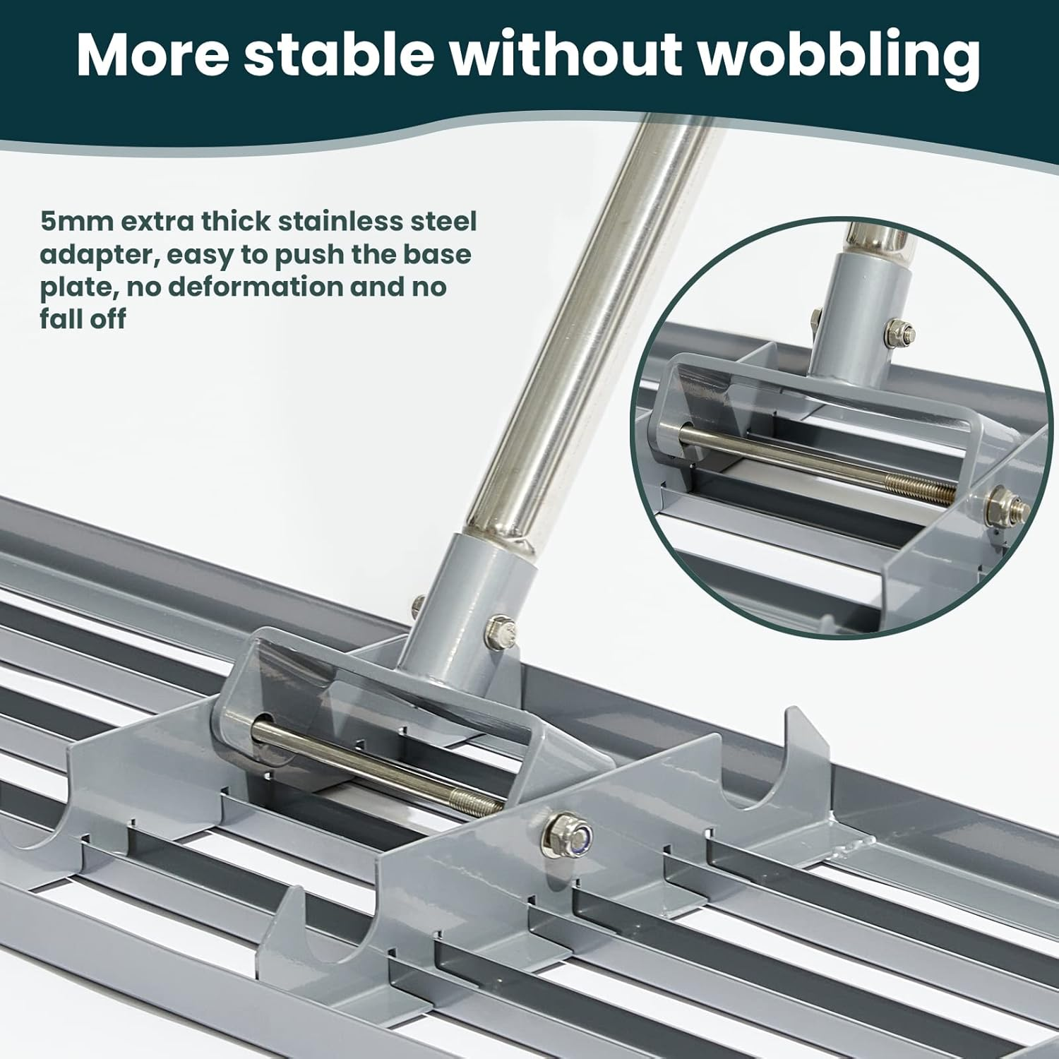 Dremmt Lawn Leveling Rake 30X10 Inch, (Professional-Grade) Lawn Leveler Tool with Stainless Steel Handle Rakes for Lawns Heavy Duty Landscape Rake for Backyard, Garden, Golf Course, Farm, Pasture