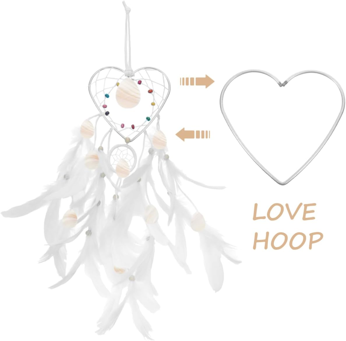 COHEALI 10Cm Dreamcatcher Iron Circle Hoop - Heart Shaped Metal Ring for DIY Crafts Macrame Projects and Home Decor Hanging image number 4