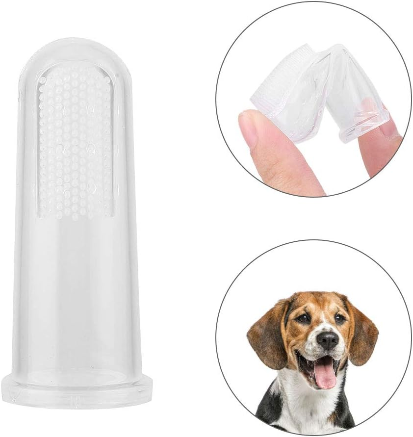 10Pcs Finger Toothbrush - Silicone Pet Finger Toothbrush for Dogs and Cats - Extra Soft Silicone Bristles, Easy Teeth Cleaning for Dog Dental Hygiene, Convenient to Use image number 1