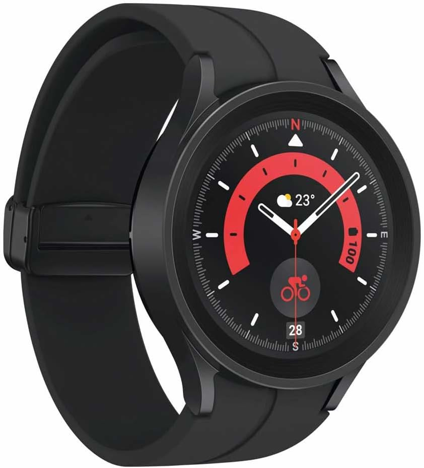 Samsung Galaxy Watch5 Pro (Import Version) round Bluetooth Smart Watch Wear OS Outdoor Fitness Watch Fitness Tracker 45Mm Titanium Black