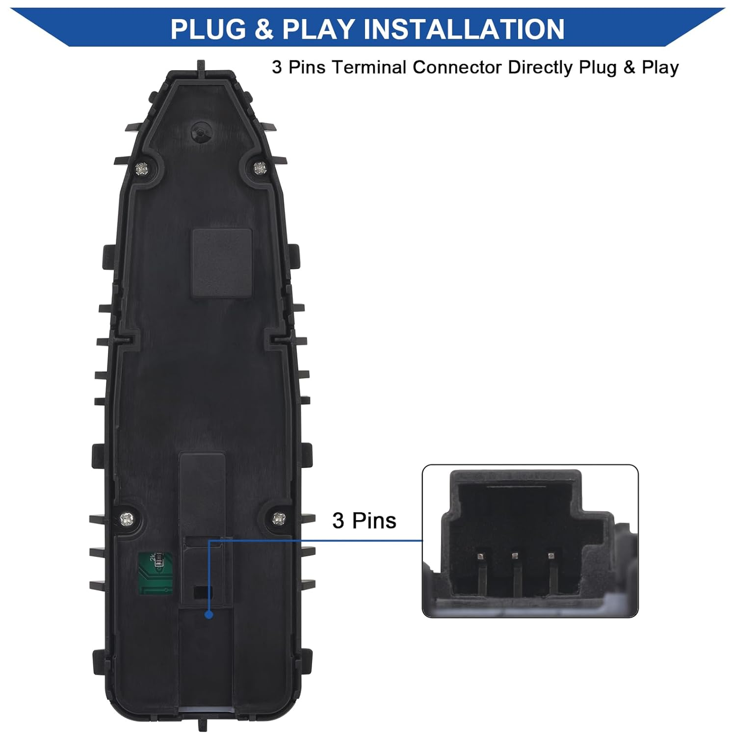 Obaee Master Power Window Switch Front Driver Side Compatible with Mercedes-Benz C300, C350E, C43 AMG, C63 AMG, C63 AMG S, GLC300, GLC43 AMG 2015-2018, Replace A2059056811, 2059056811, Black-Color