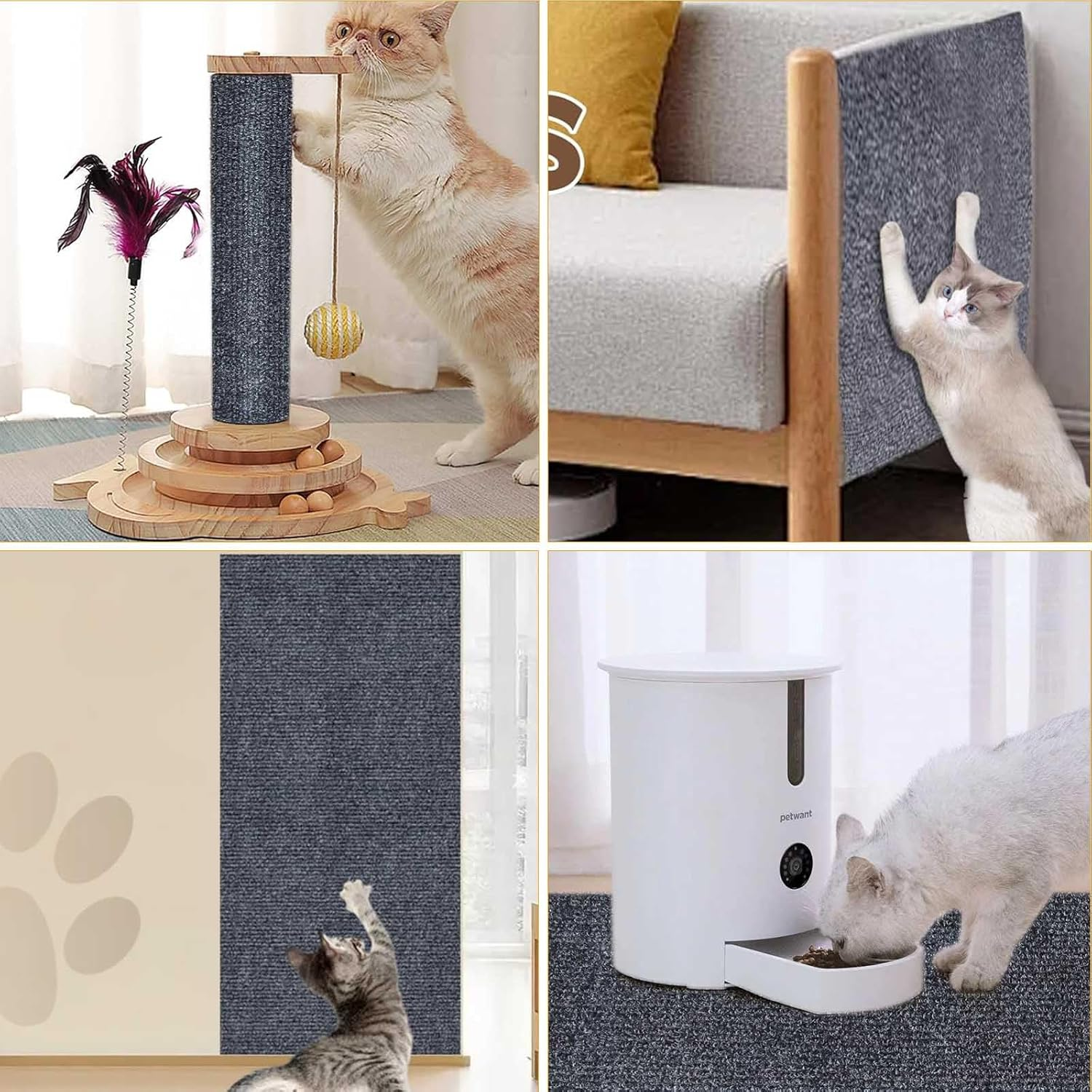 Cat Scratching Mat, Self-Adhesive, 40 X 200 Cm, Scratching Boards, Cat Wall, Scratch Protection, Sofa Cat, Scratching Mat, Scratching Mat, Cat for Furniture, Couch, Wall, Cat Tower, Door Protection image number 1