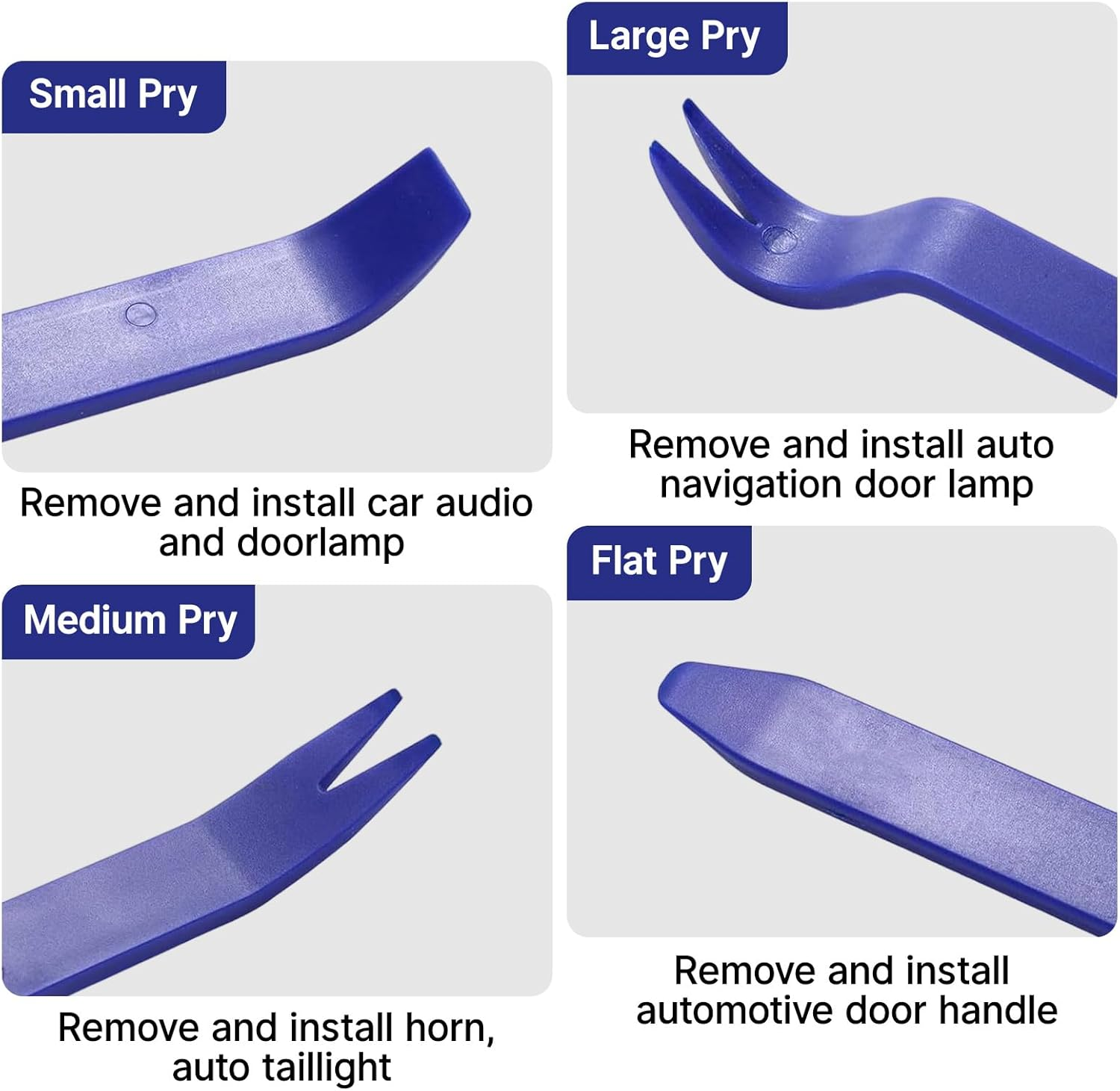 5 Packs Car Trim Removal Tool Kit, Automotive Pry Tool Set with No Scratch Plastic Pry Bar for Interior Panel, Door, Window, Dashboard, Fastener & Molding Removal image number 2
