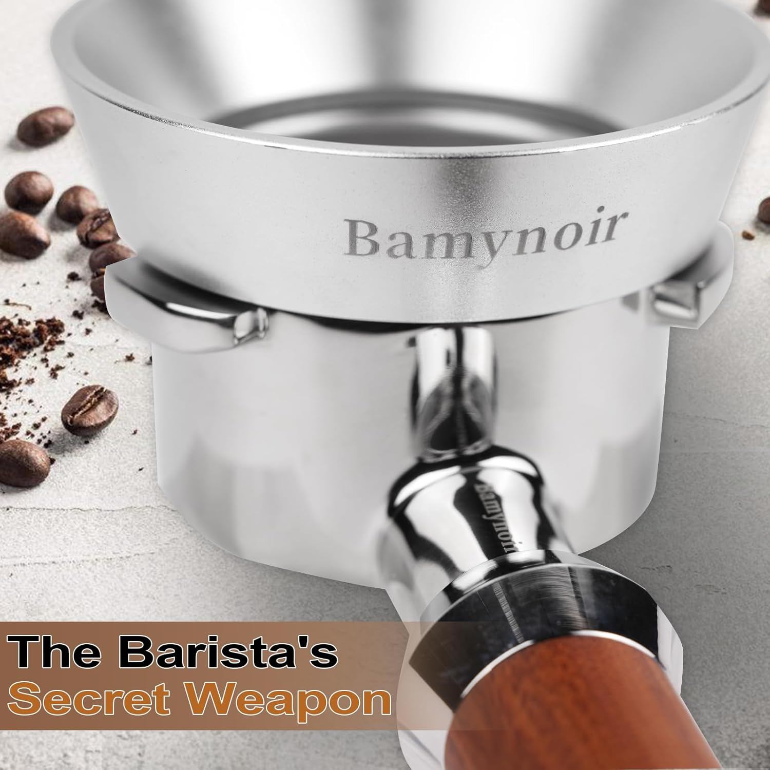 54Mm Magnetic Dosing Funnel Compatible with Breville 54Mm Protafilter,Espresso Coffee Dosing Ring - 20Mm Anodized with 8 Neodymium(Silver) image number 4