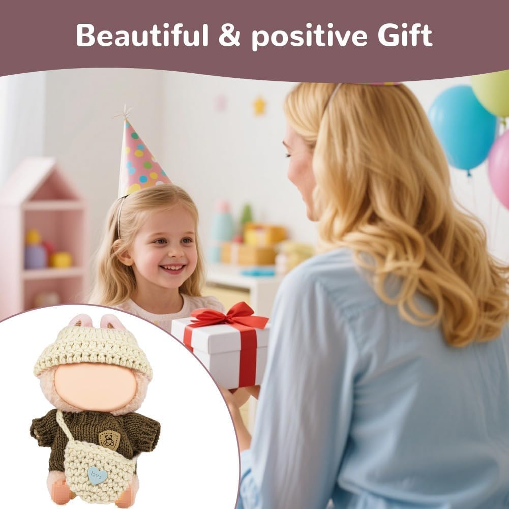 Doll Clothes Compatible With17/15Cm Doll,Handcrafted Crochet Miniature Accessories Set, Handcrafted Crochet Outfit Set and DIY Craft Projects Doll Outfit Doll Accessories Gifts for Girls Boys