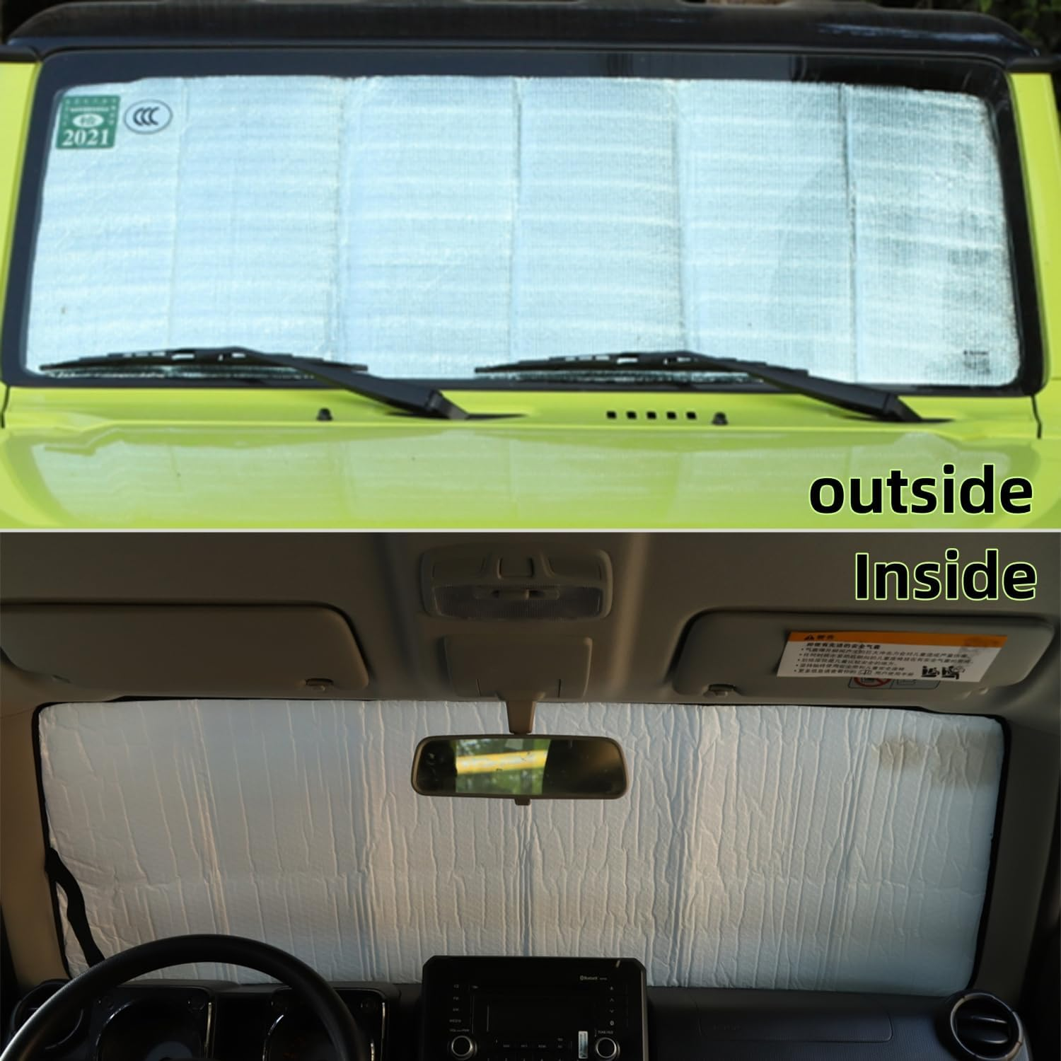 Thicken Windshield Sunshade for Suzuki Jimny JB64 JB74W 2019 2020 2021 2022 2023 2024 2025 UV Reflecting Foldable Front Windshield Sun Shade image number 1