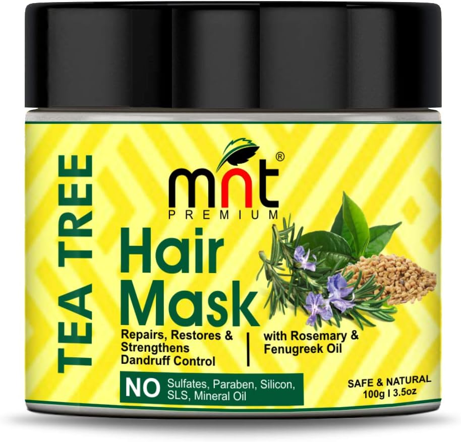 MNT Tea Tree Hair Mask with Rosemary & Fenugreek Oil for Hair Repair, Restore & Strengthens Dandruff Control, 100G