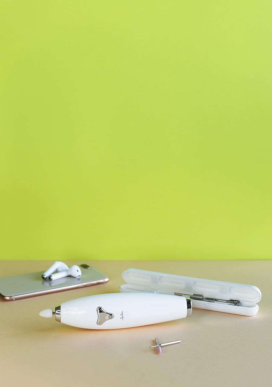 Jata JBSM1200 Professional Double Rotation Manicure and Pedicure Kit with 6 Accessories, Progressive Speed Control, USB Charging, White image number 3