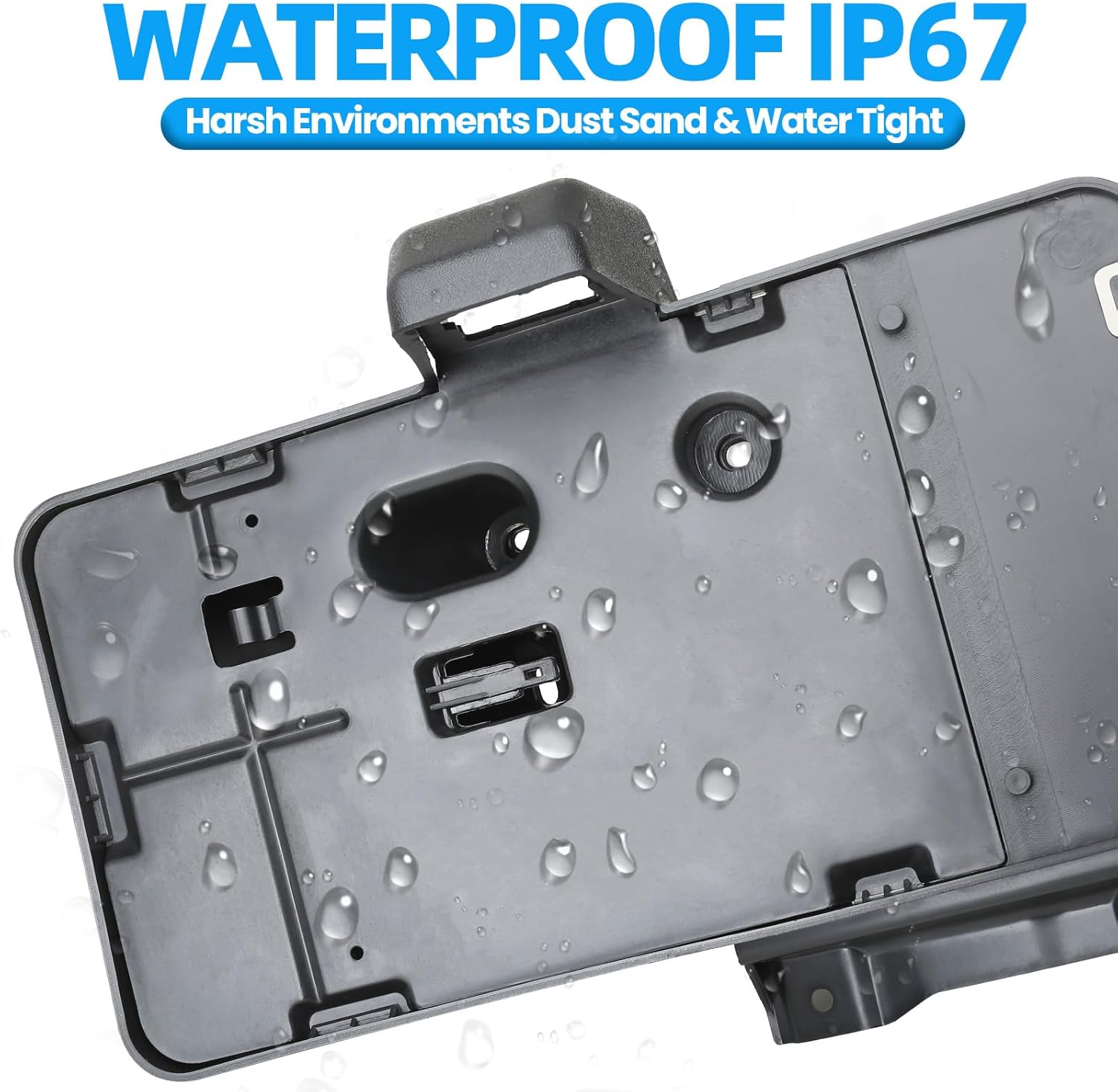 MITZONE Backup License Plate Frame Holder Bracket Assembly with Light Lamp Black Rear Compatible with 2007-2018 Jeep Wrangler JK Accessories Replacs# 68064720AA image number 1