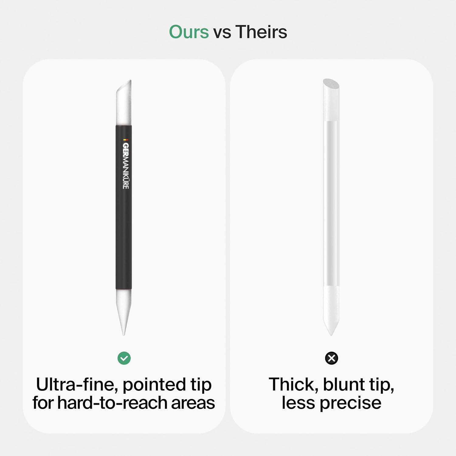 Germanikure 6Mm Crystal Glass Cuticle Removing Manicure Stick with Leather Case image number 3