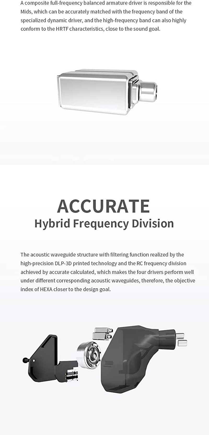 Truthear Hexa 1DD+3BA Hybrid Structure PU+LCP Diaphragm of Dynamic Driver 0.78 2Pin Cable Flexible Expansibility DLP In-Ear Monitors Headphone (Hexa) image number 3