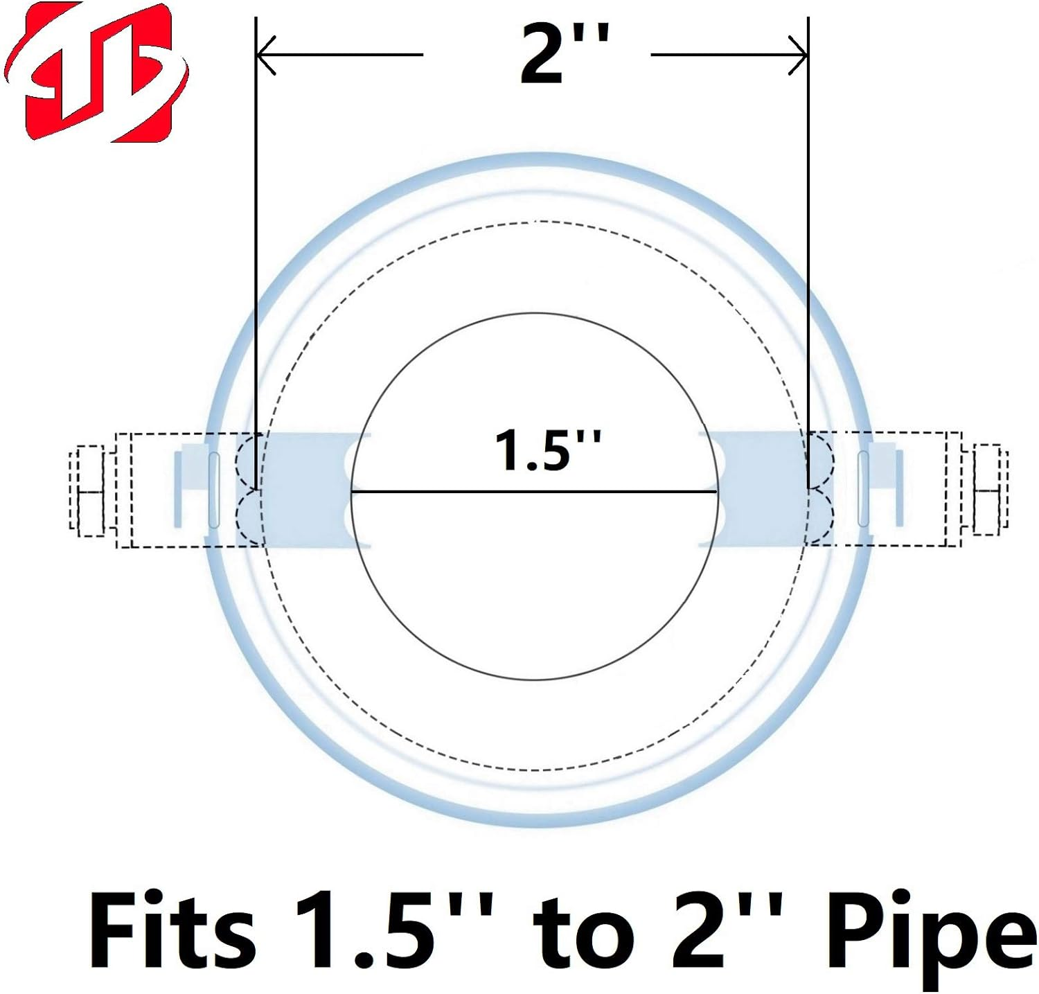 Pack of 2 Exhaust Tips - to Fit 1.5 to 2 Inch Exhaust Tail Pipe Diameter- Stainless Steel to Give Chrome Effect - Car Muffler Tips image number 6