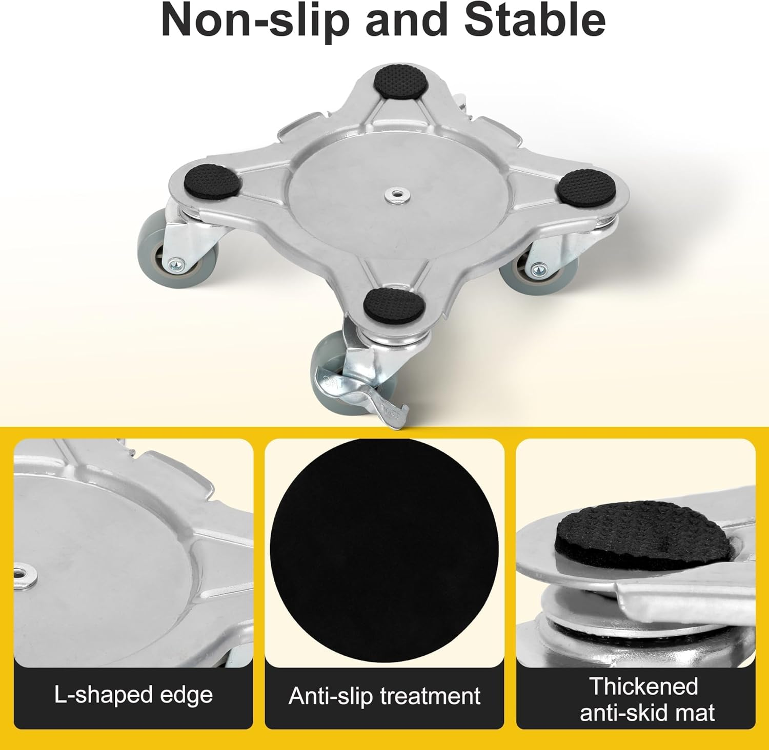 Biubiu Furniture Mover Dolly with 5 Wheels, 4 Pack Moving Dolly, 1600KG Load Capacity with 360&deg; Rotation Wheels, Furniture Lifter Set for Moving Heavy Furniture Refrigerator Sofa Cabinet image number 2