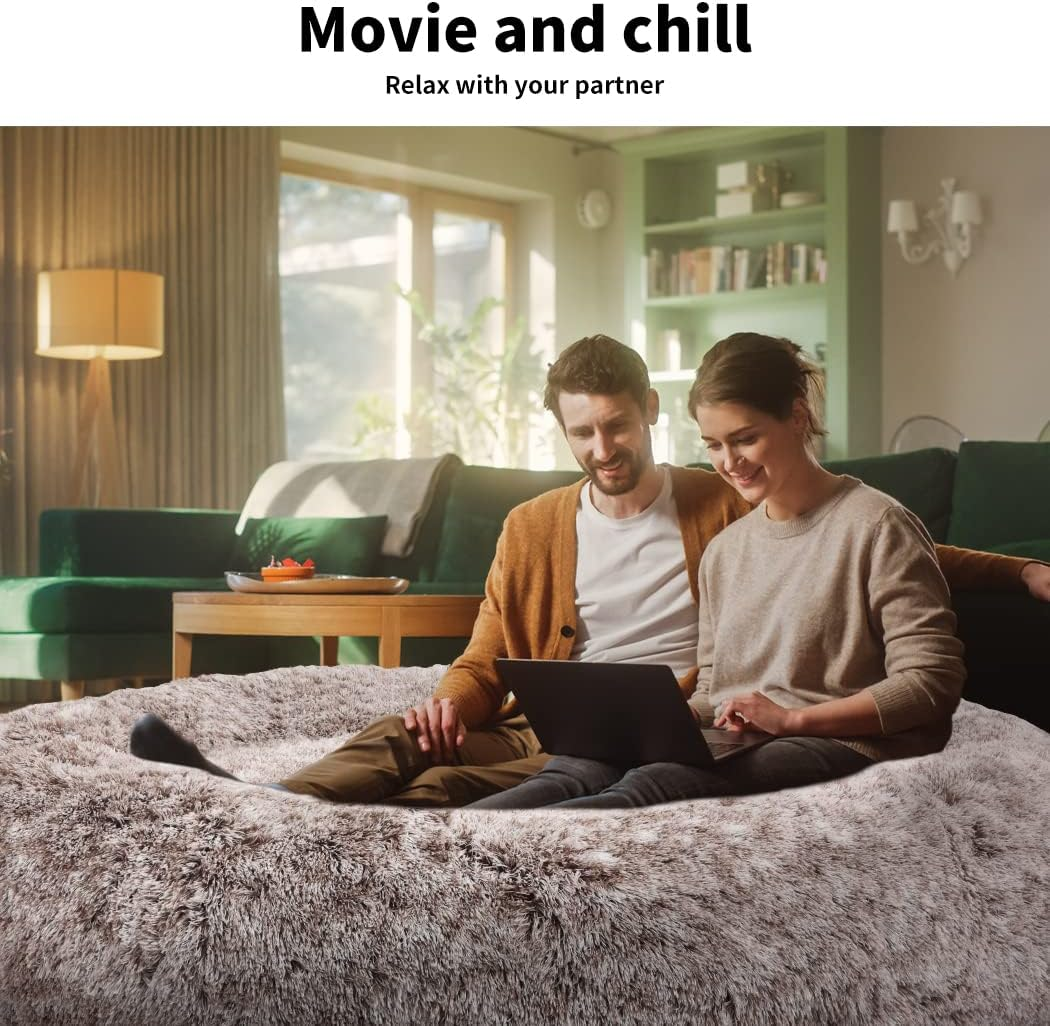 Thenapbed 1.8M Human Size Pet Bed Fluffy Calming Washing Napping Mattress Brown image number 5