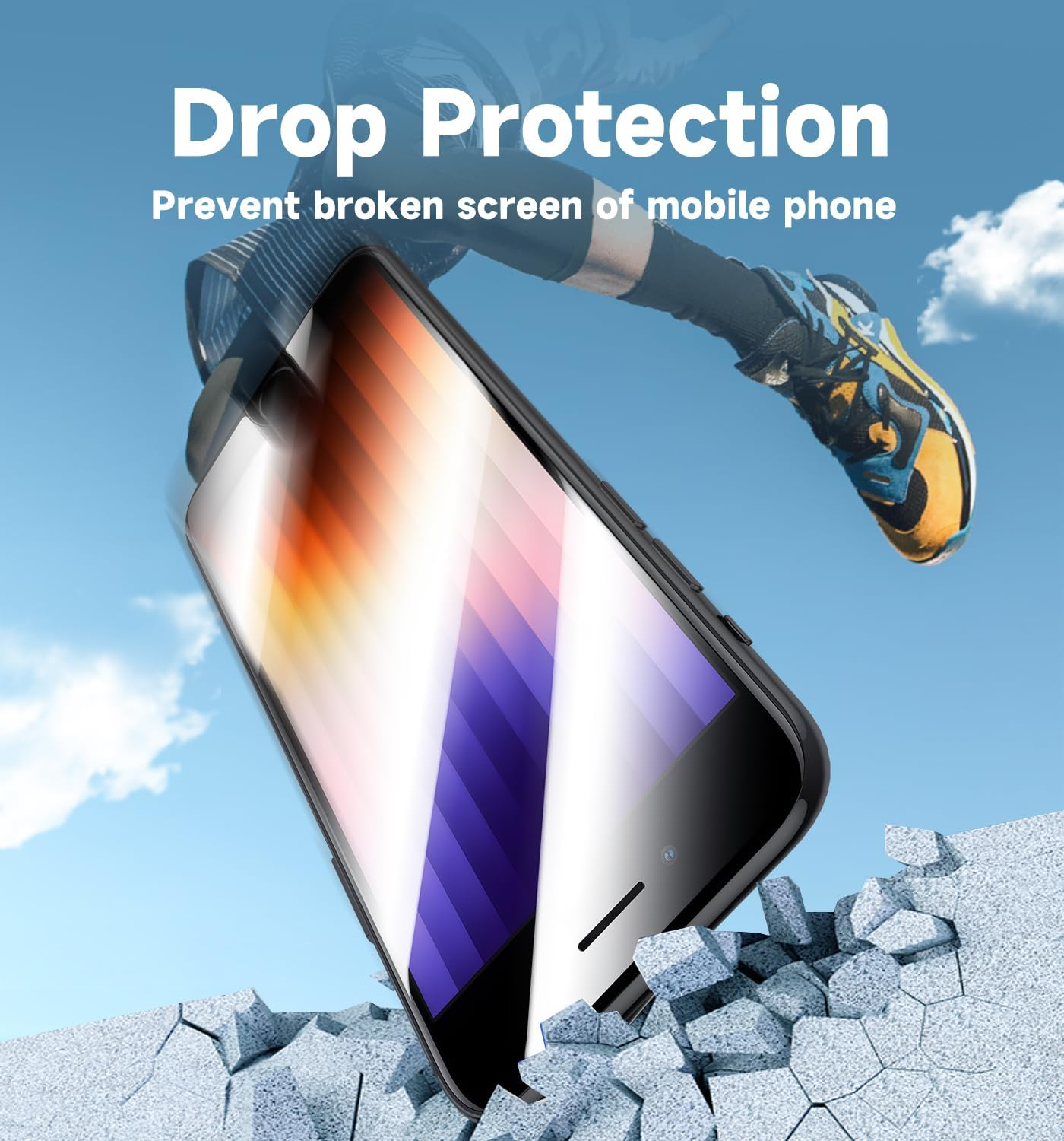 MAGIC JOHN 2 Pack for Iphone SE 3/2 (2022/2020 Edition), Iphone 8/7/6/6S Tempered Glass Screen Protector, Auto Dust-Elimination, Bubble Free, HD Clear, Easy Installation image number 4