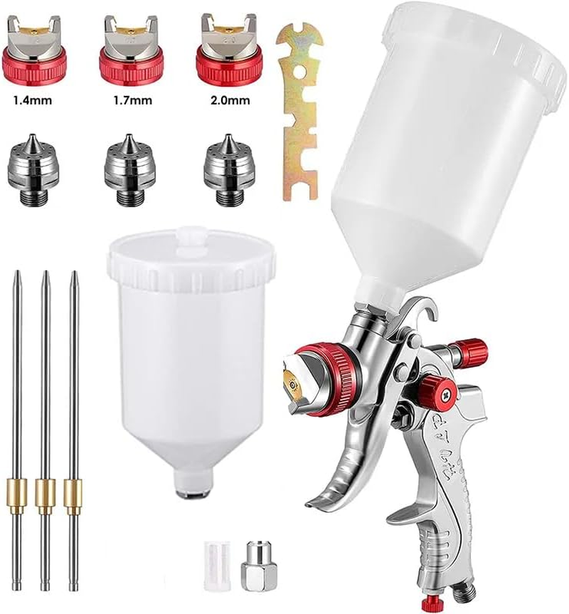 HVLP Spray Gun Paint Gun Auto Paint Air Spray Gun Kit Gravity Feed Car Primer image number 2
