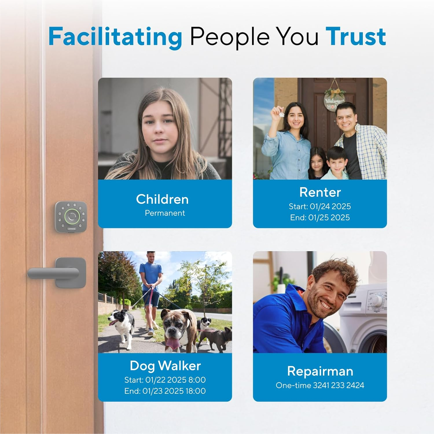 ULTRALOQ Smart Locks for Front Door - U-Bolt Pro Wifi Smart Door Lock with Handle Set, Fingerprint Keyless Entry Door Lock with Door Sensor, Smart Exterior Front Door Lock Set, Built-In Wifi Deadbolt