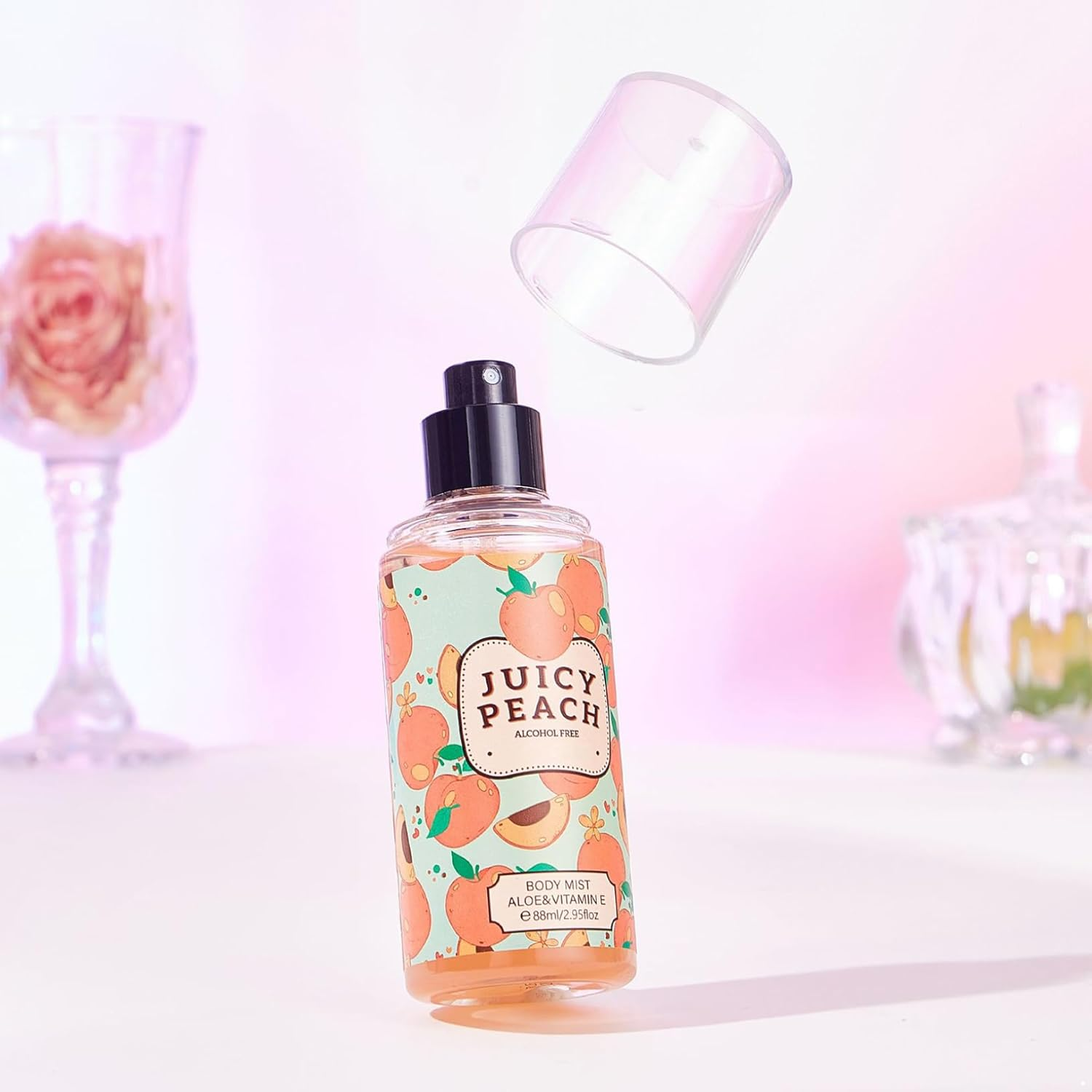 Choomomo Lightweight Alcohol Free Body Mist 88Ml Grape Hami Melon Scented Spray for Women Men Long Lasting Daily Perfume Juicy Peach One Size - Fresh Grape image number 3