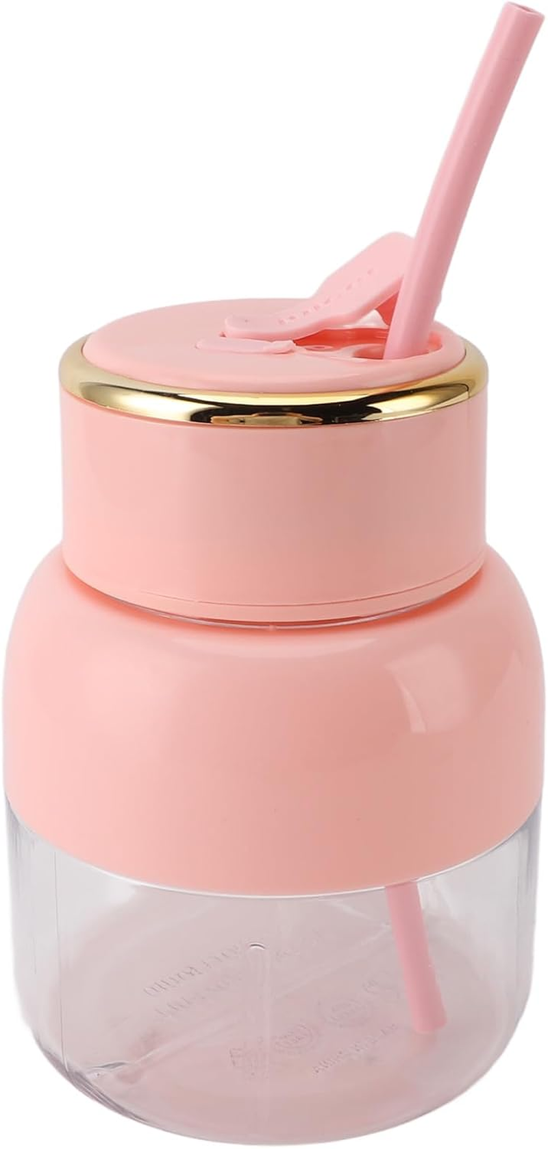 Portable Blender, 800 Ml USB Rechargeable Mixer in Personal Size with Straw, Small Fruit Juice Cup, Mini Blender for on the Go for Sports Travel (Pink) image number 4