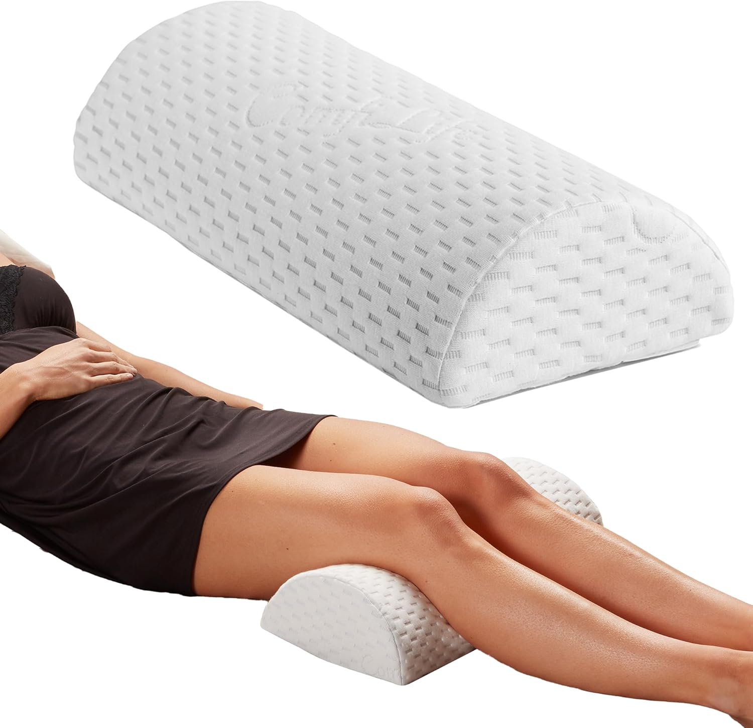 Comfilife Orthopedic Knee Pillow and Leg Pillow for Sleeping - 100% Memory Foam Leg Pillows for Back Pain, Sleeping Pain, Hip Pain Relief for Side Sleepers - Half Moon Pillow image number 2