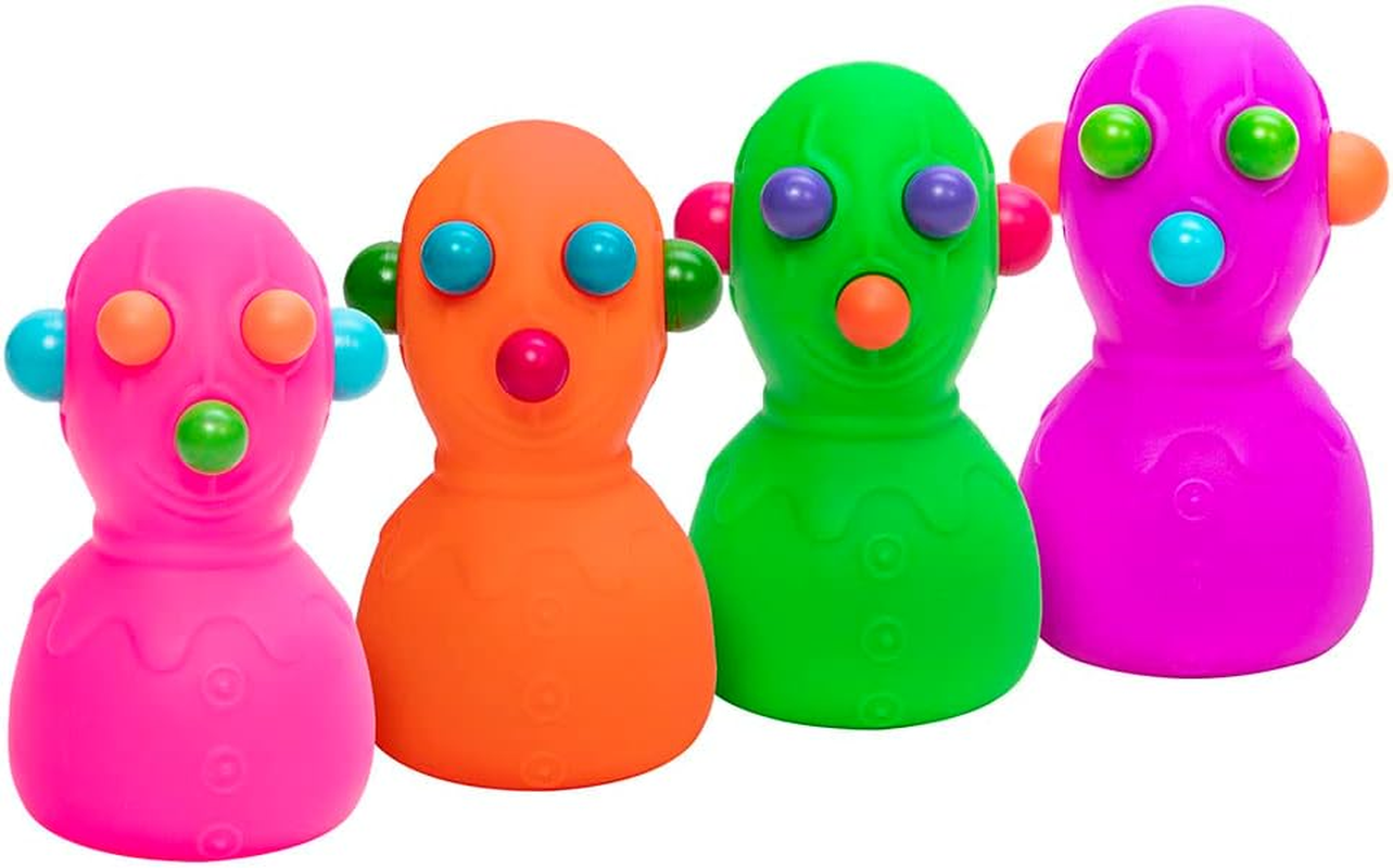 Needoh Panic Pete - Air-Filled Sensory Stress Toy, Squeeze to Pop Eyes, Nose, and Ears, Fun for All Ages, 4 Assorted Bright Colours, Ideal for Stress Relief and Focus image number 3
