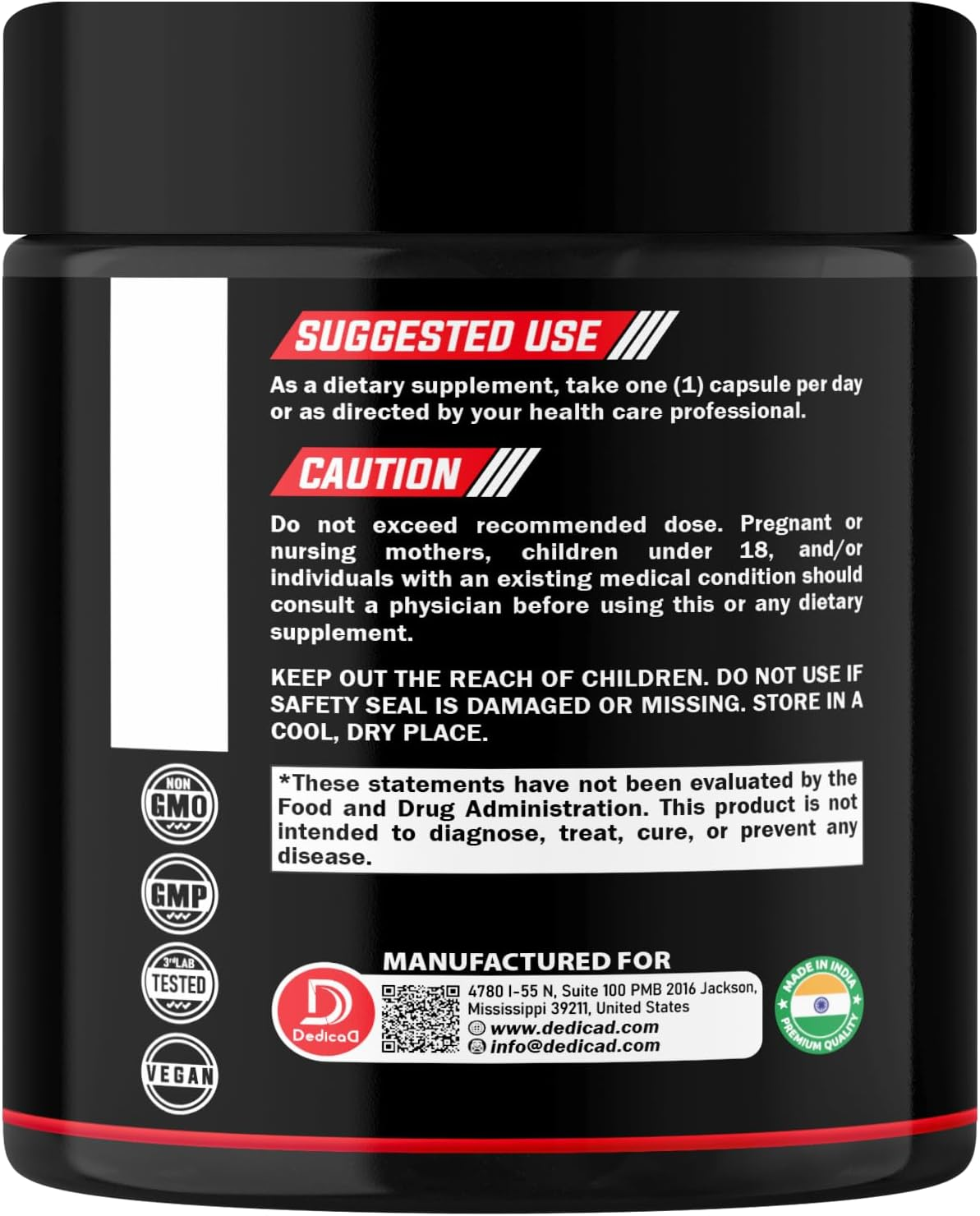 DEDICAD 3In1 Hyaluronic Acid Supplement 525Mg - Combined with Biotin & Vitamin C - 120 Capsules for 4 Months image number 2