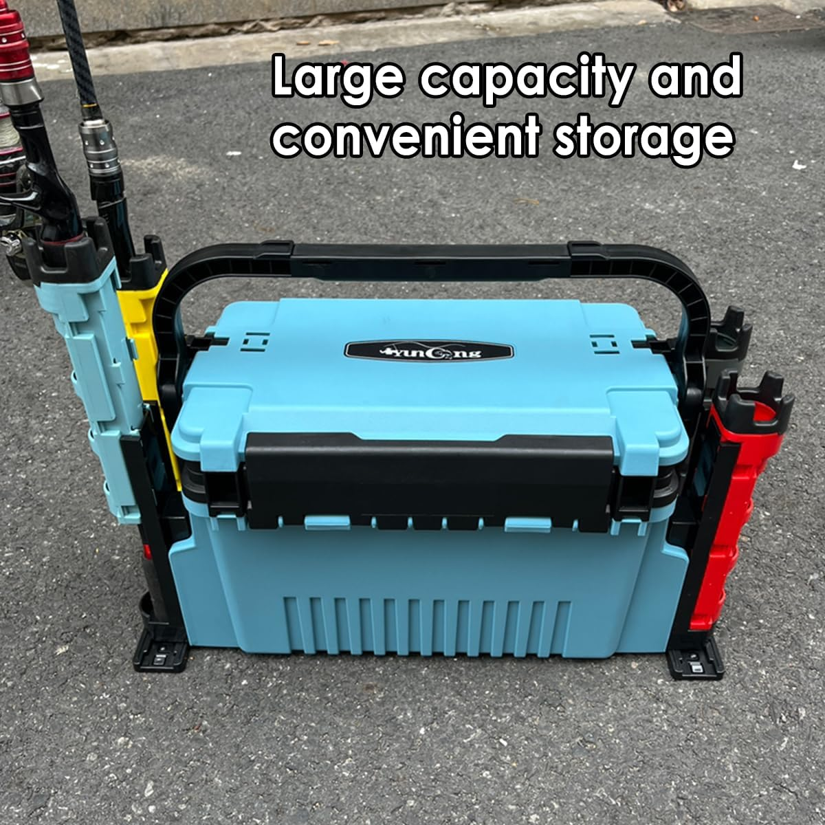 AIMALL Multifunctional Fishing Tackle Box &ndash; Large-Capacity Portable Gear Storage Case with 14 Compartments & Spacious Lower Section, Durable Impact-Resistant Plastic, 12.2In X 9In X 12.2In