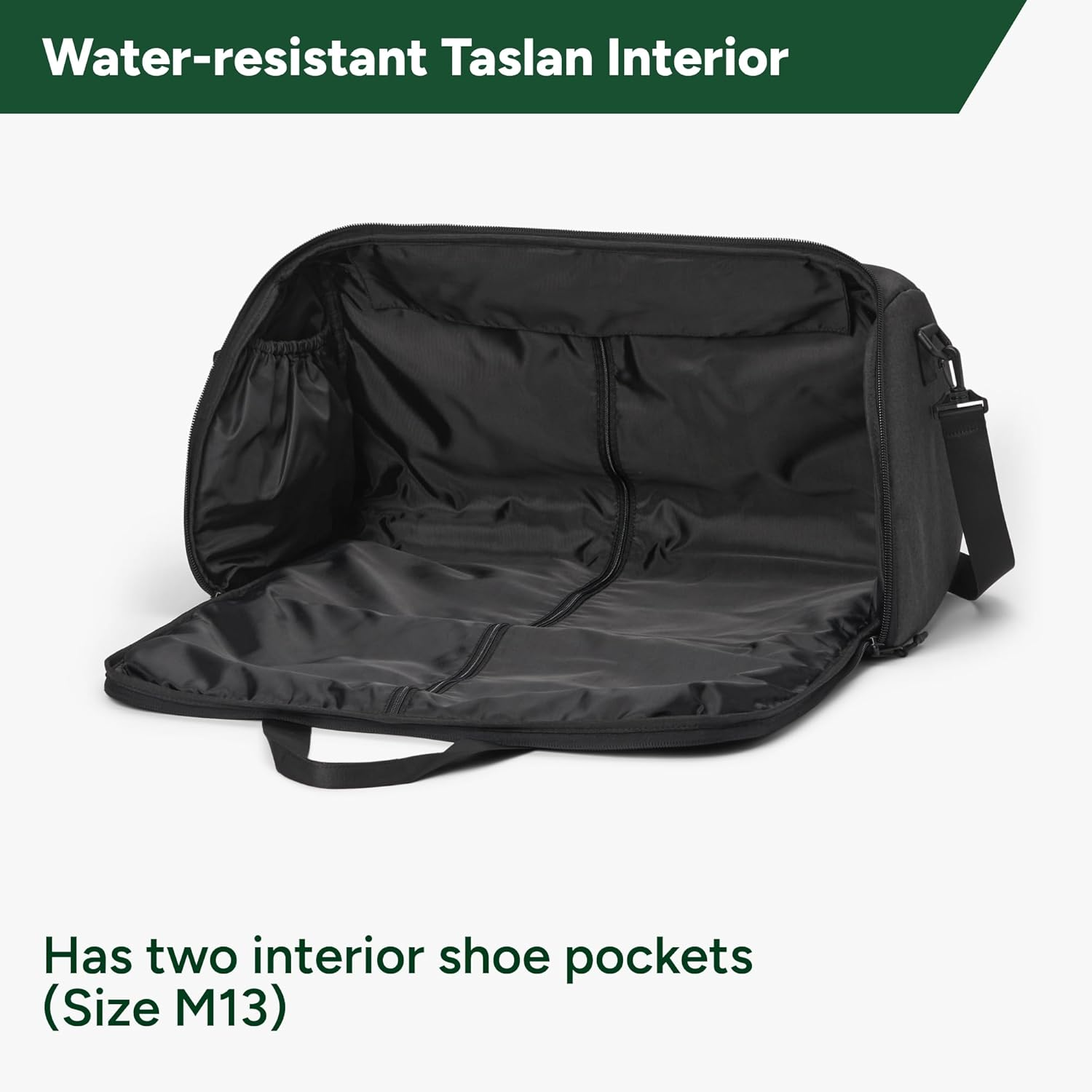 Halfday Convertible Garment Duffel Bag 45L &ndash; 2-In-1 Carry-On Suit Travel Bag with Wrinkle-Free Hanging Compartment, Shoe Pockets & Trolley Sleeve Weekender for Business Trips, Weddings & Getaways image number 6