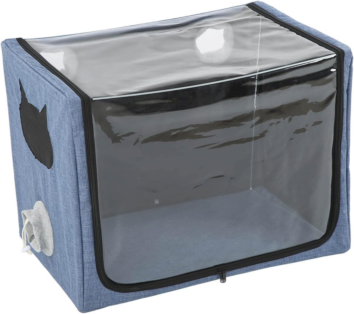 Pet Atomization Nest, Foldable Spacious Pet Atomization Oxygen Box with Dual Holes, Small Pet Oxygen Inhalation Box ICU Cage for Home Pet Hospital image number 5