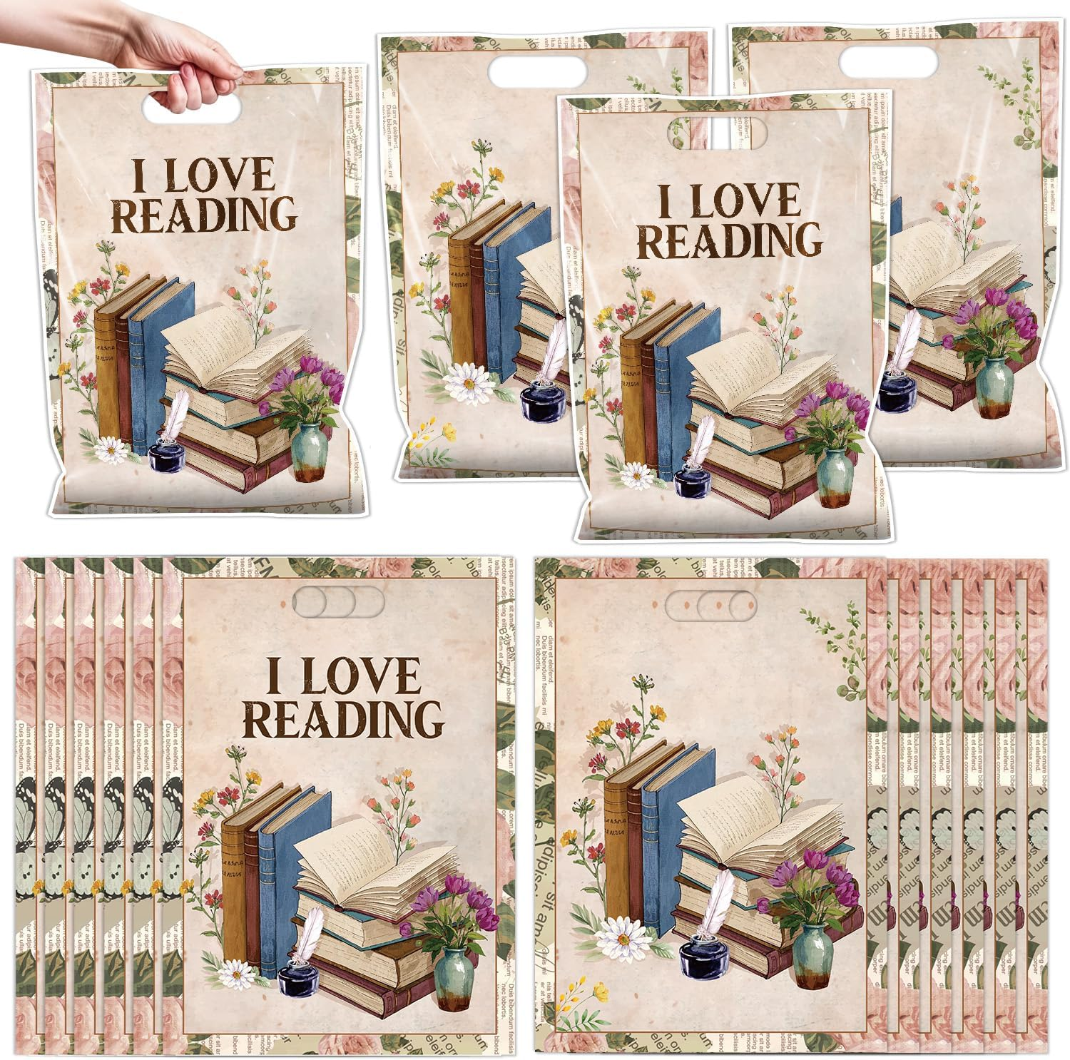 Capybara Theme Gift Bags - 50 Pcs Cute Capybara Goodie Bags with Handles for Animal Theme Party, Wedding, Birthday