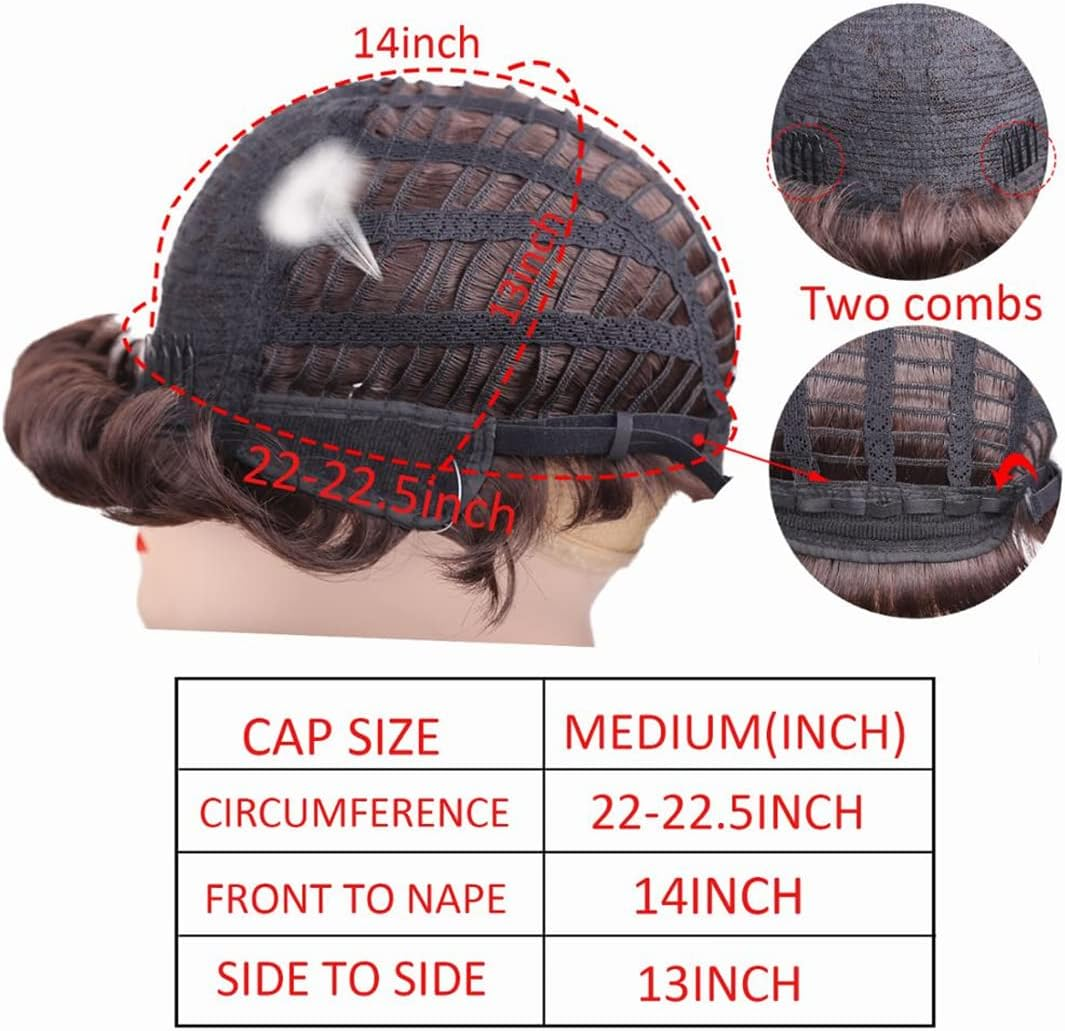 Synthetic Short Wigs for Women Black Short Wig Cosplay Short Curly Hair Drawstring with Combs inside #30 8Inches image number 5