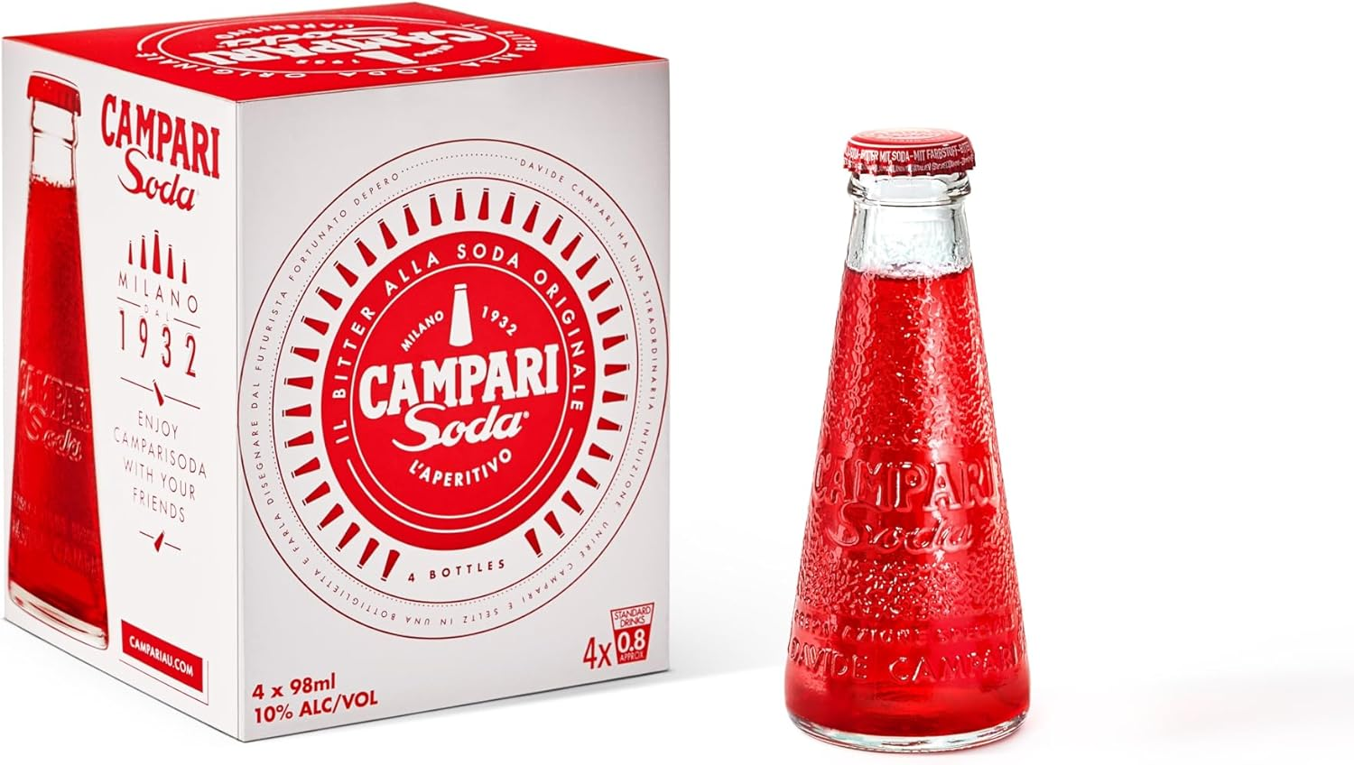 Campari Soda 98 Ml (Pack of 4) image number 1