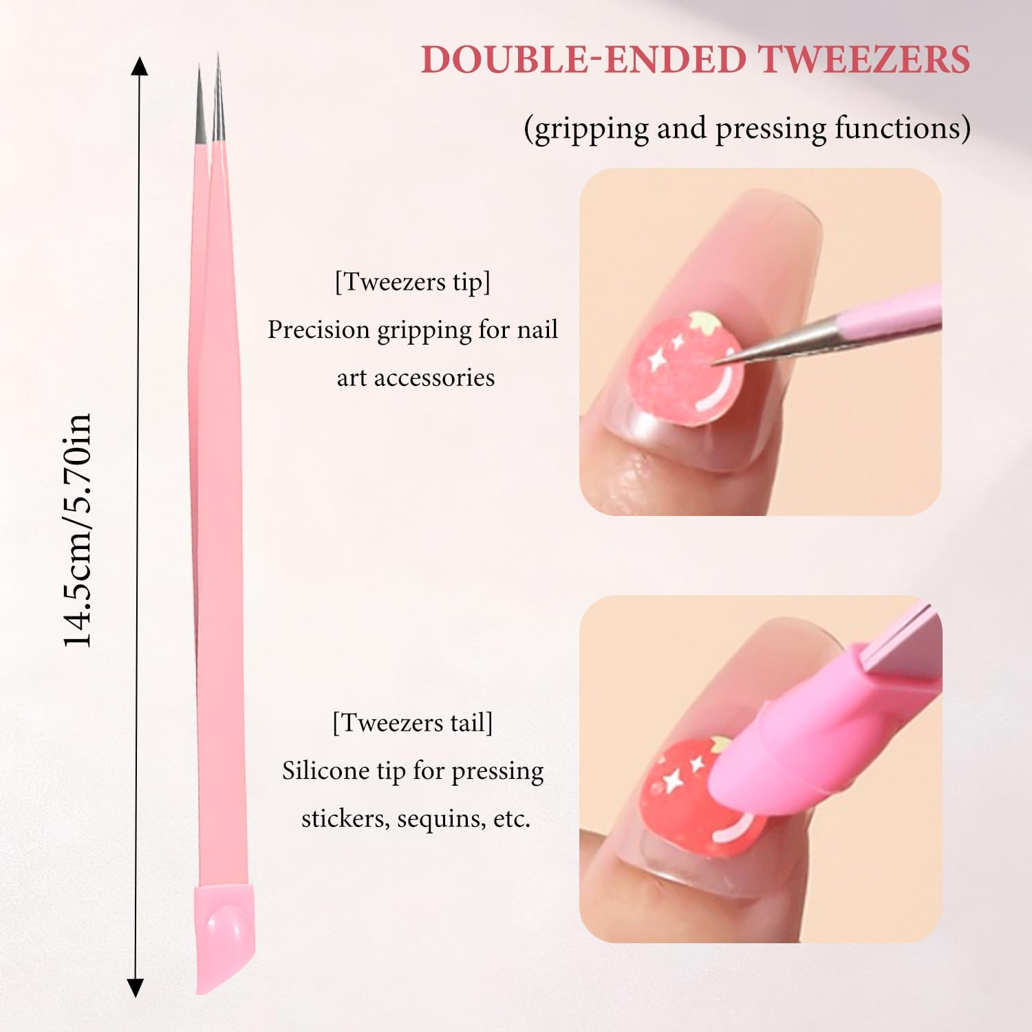 WALWAL 12 Compartments Nail Art Decoration Kit Pearls Steel Balls DIY Manicure Accessories with Dual End Tweezers(Pearl & Steel Ball) image number 3