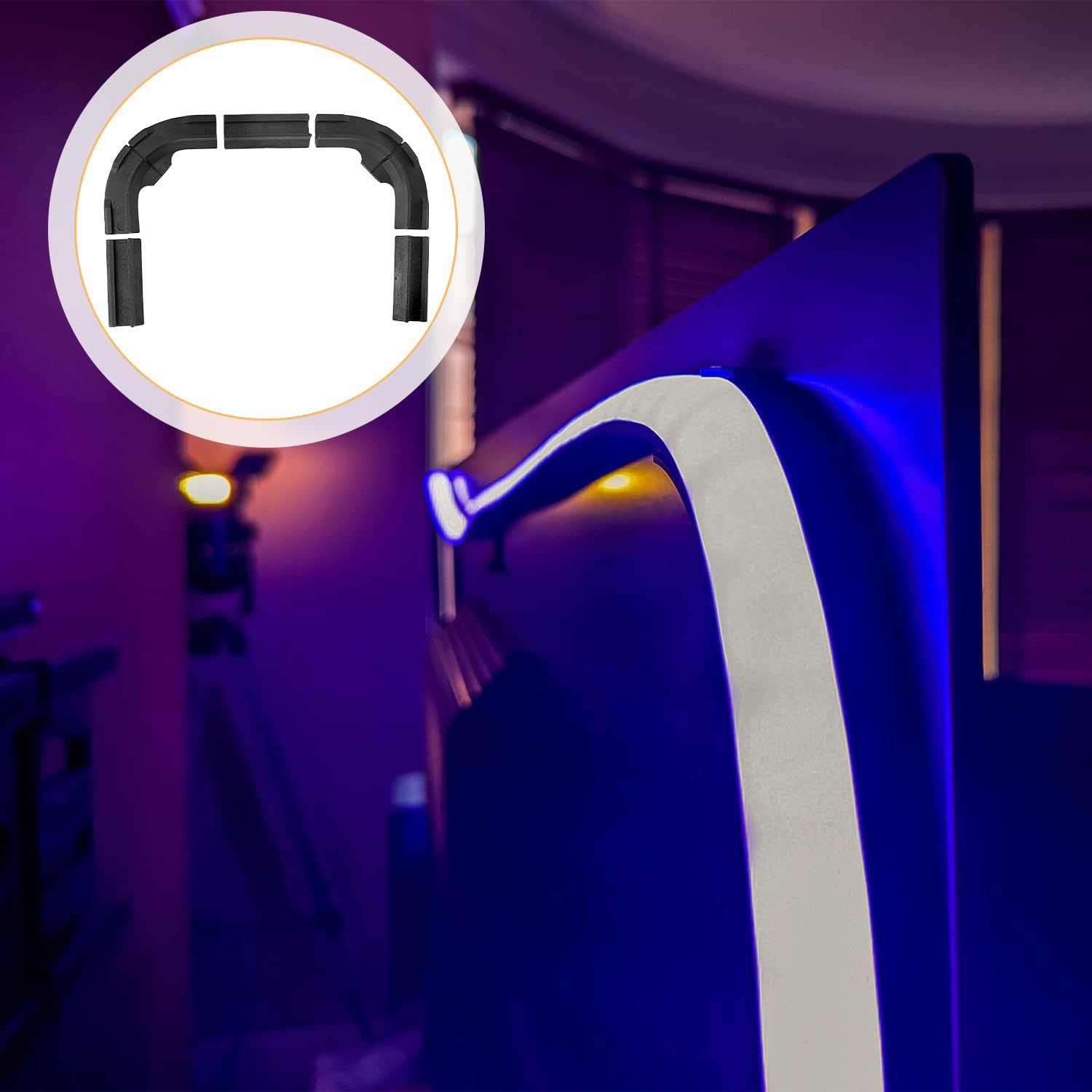 Choonjin Brackets Set for Philips Hue Play Gradient Light Strip, Hue Light Strip Brackets Kit, Long-Wearing Led Strip Mounting Clips Holder Set, for Flat and Non Flat Back of TV image number 1